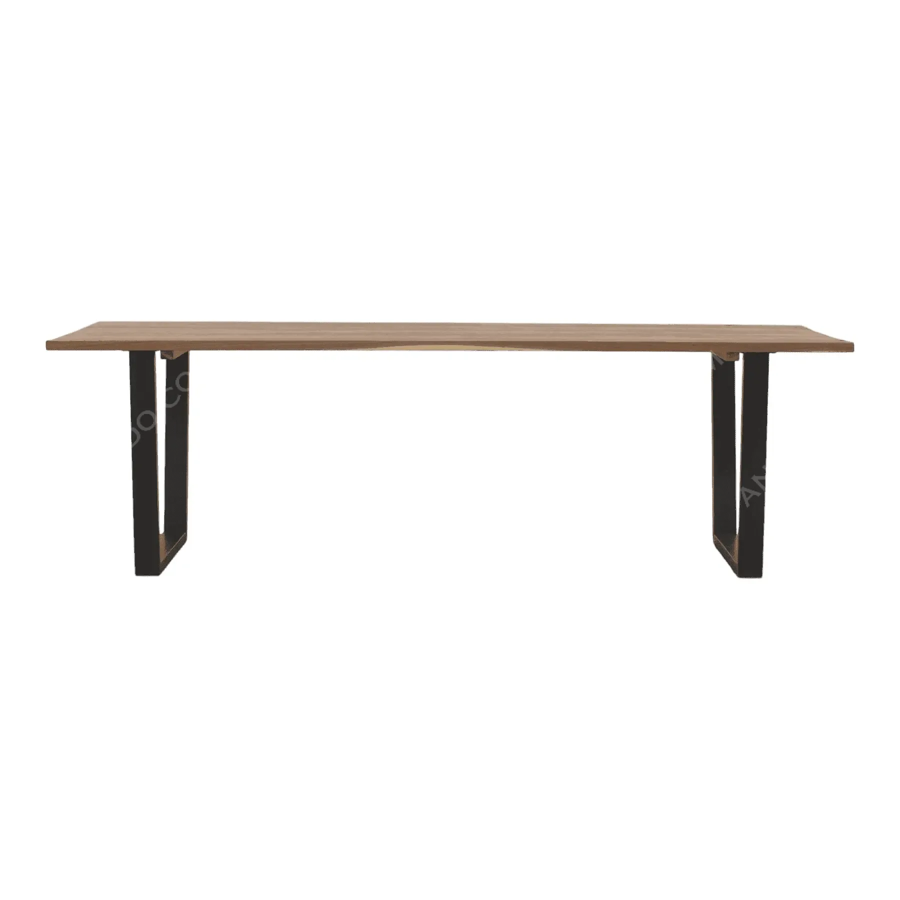 Modern wooden dining table with metal legs