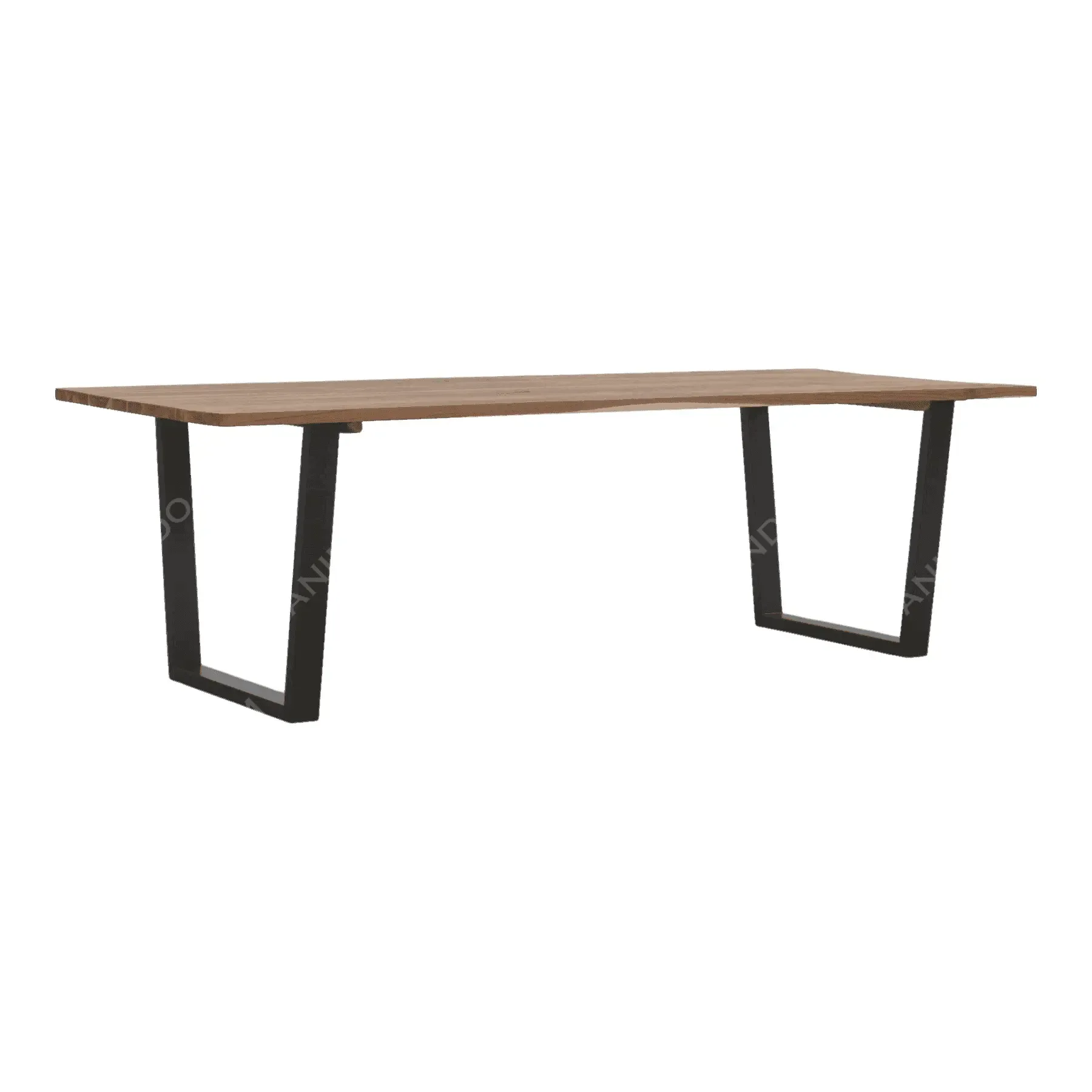 Modern wooden dining table with metal legs