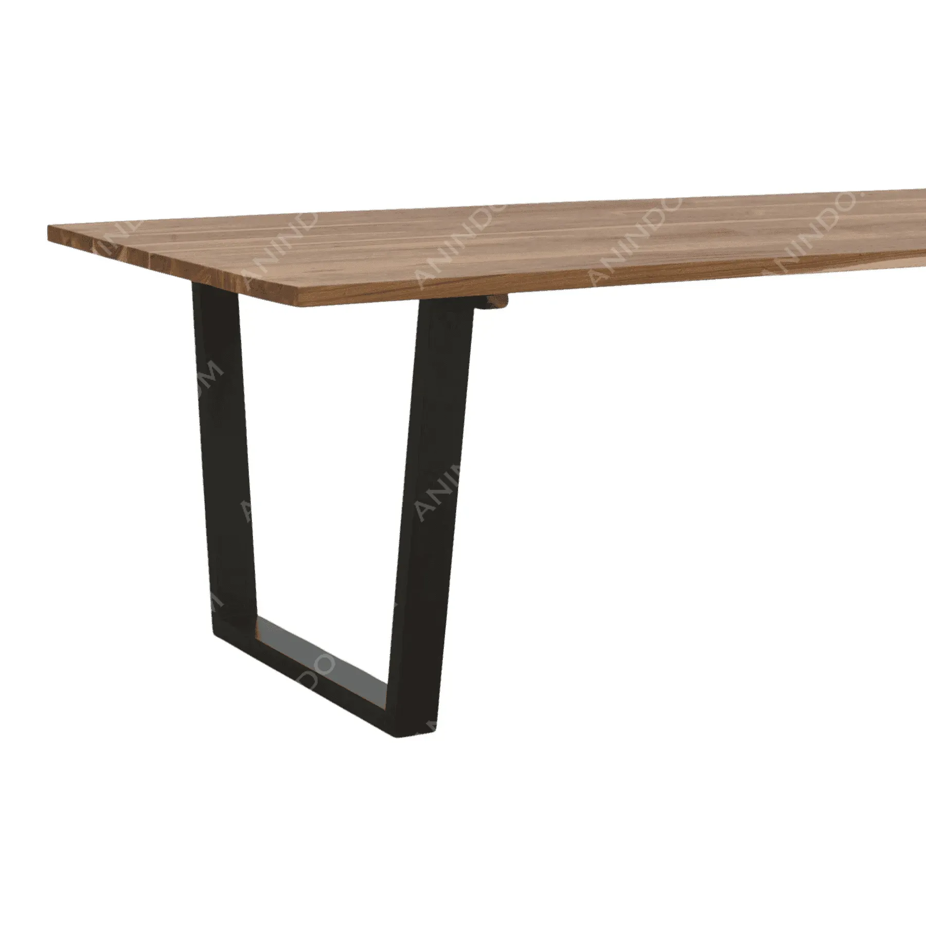 Modern wooden table with metal legs