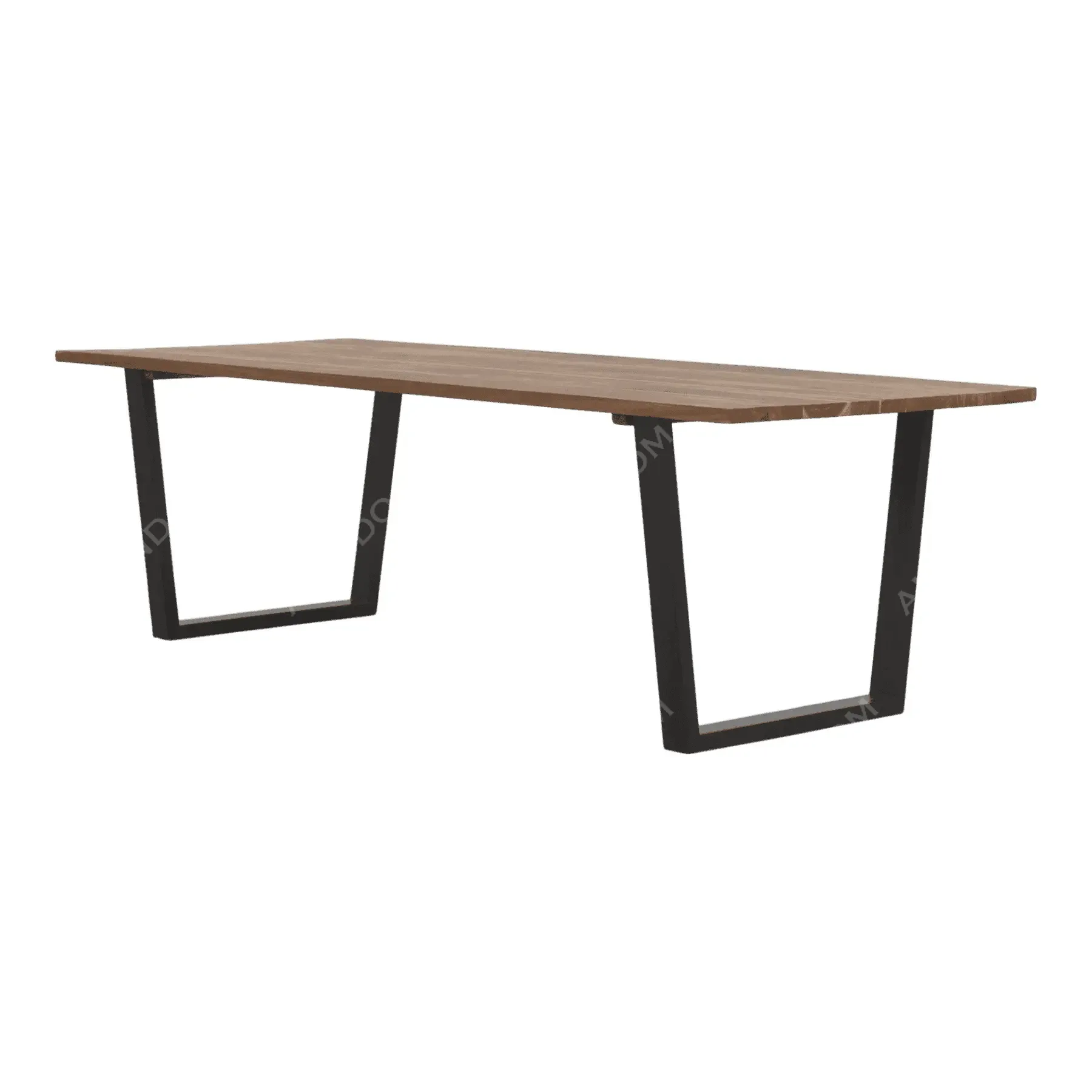 Modern wooden dining table with metal legs