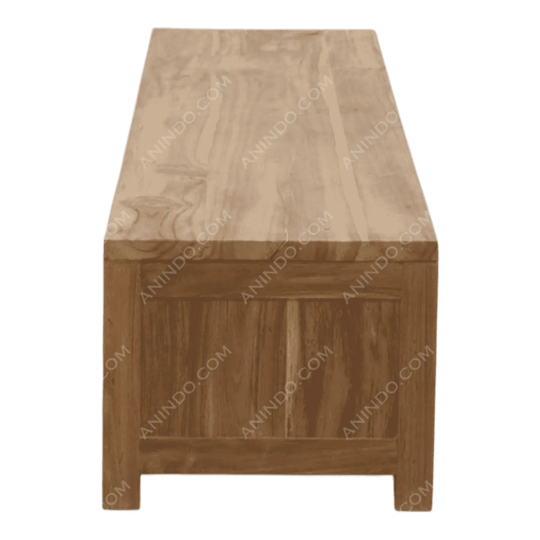 Rectangular wooden coffee table with natural finish