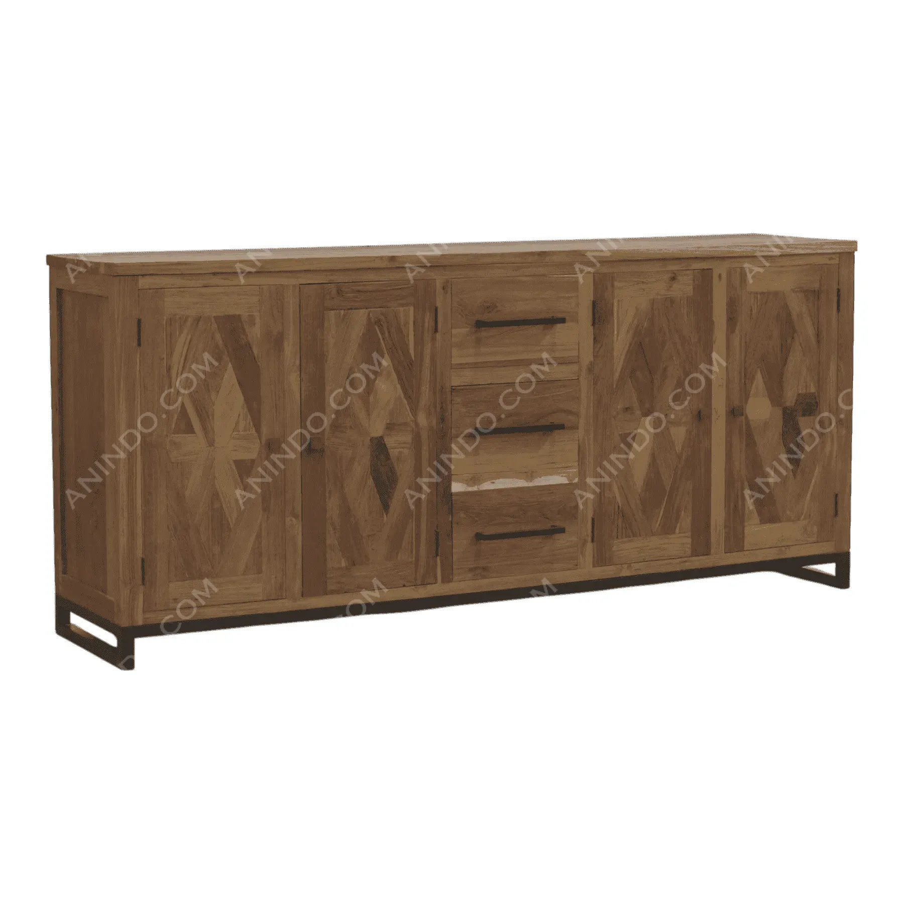 Wooden sideboard with drawers and cabinet doors