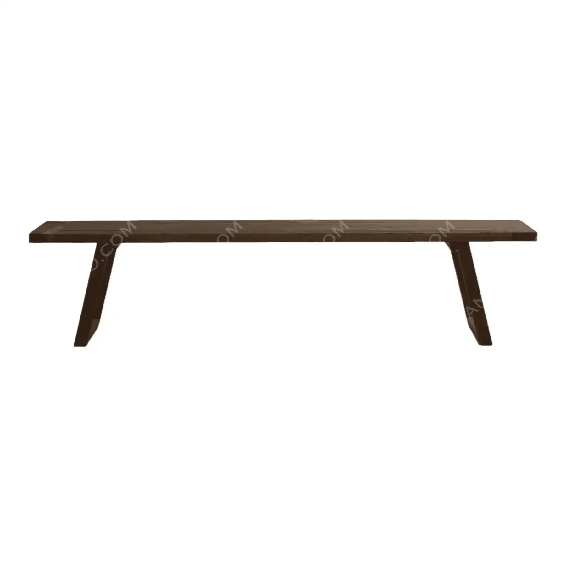 Modern wooden dining bench with angled legs
