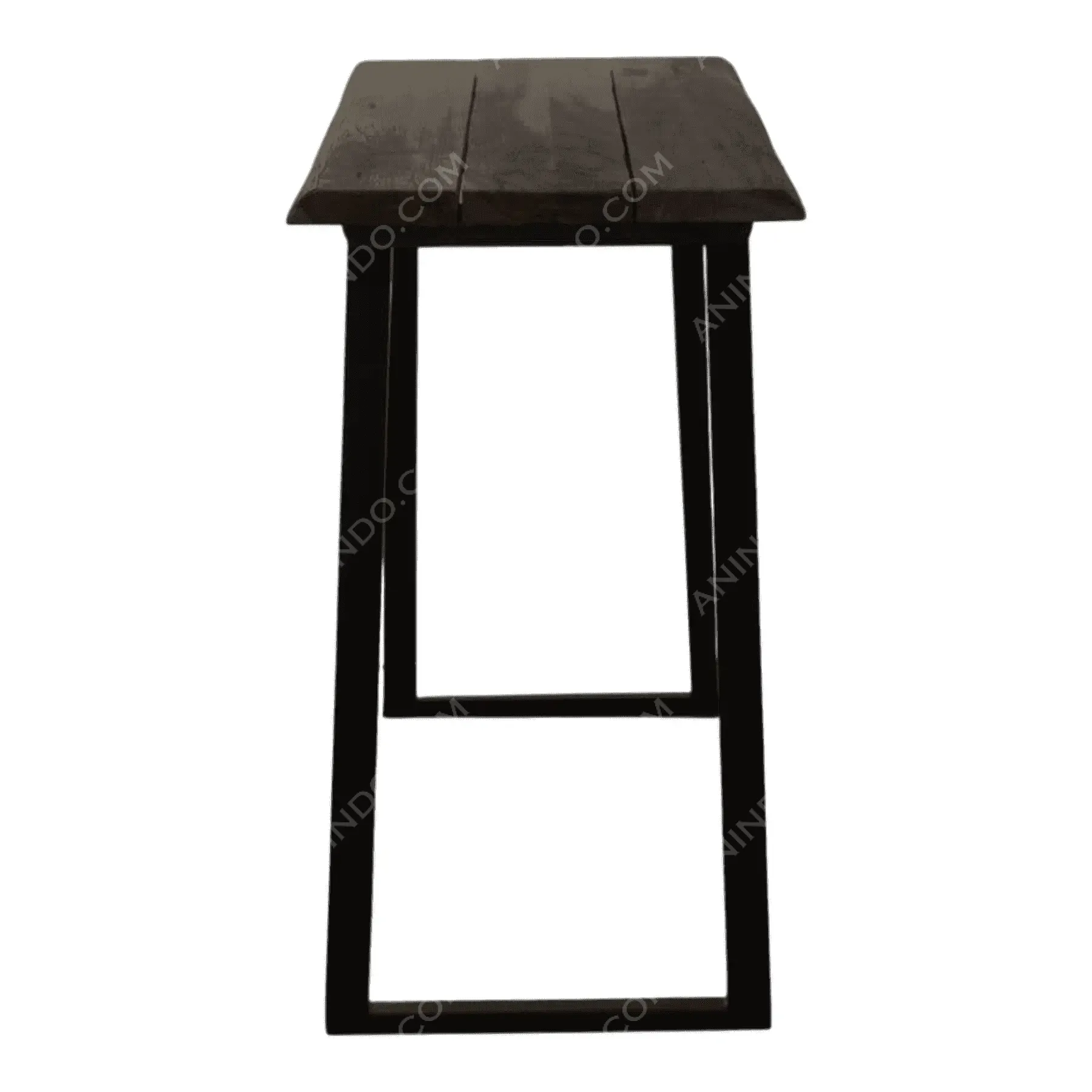 Modern wooden stool with metal frame