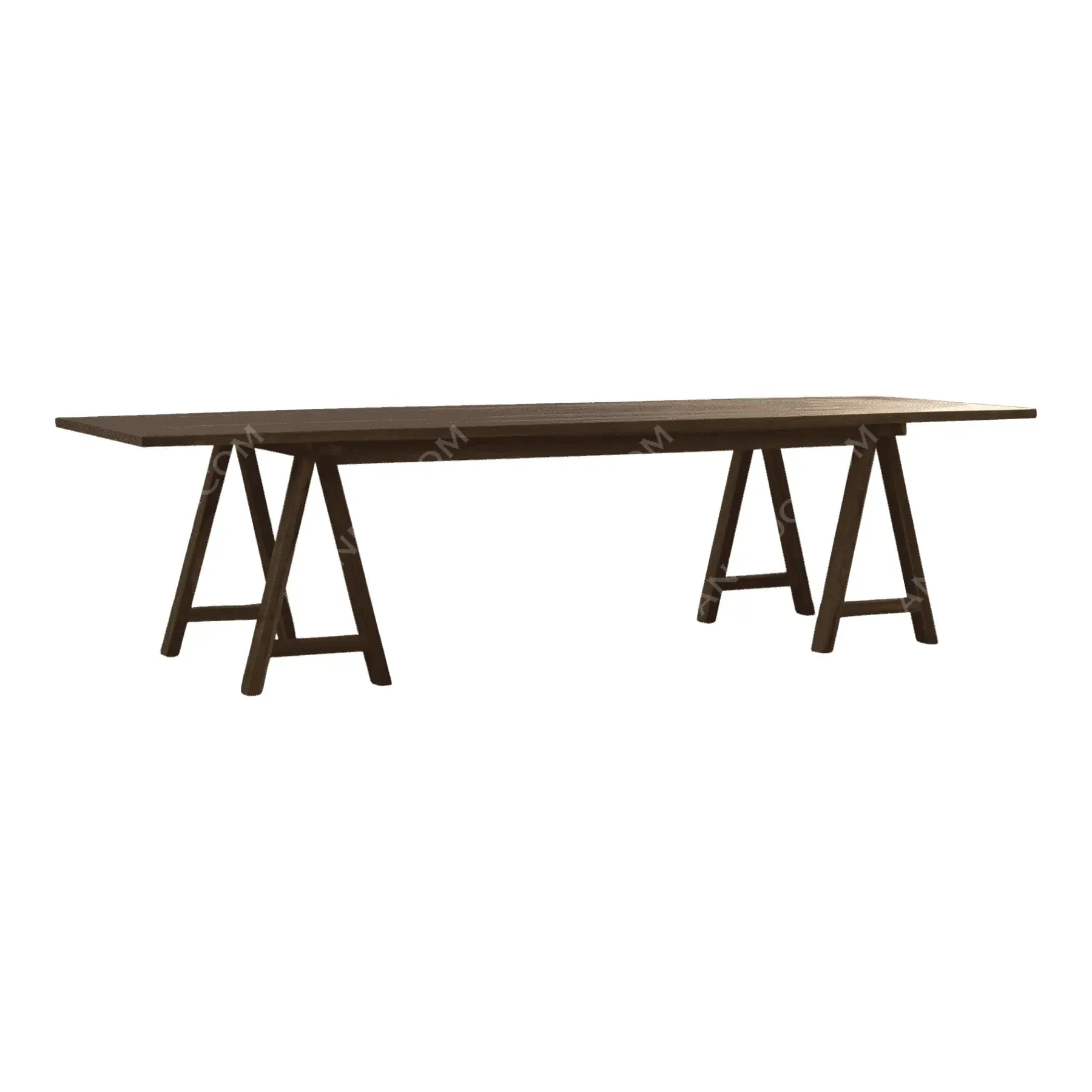 Modern wooden trestle dining table