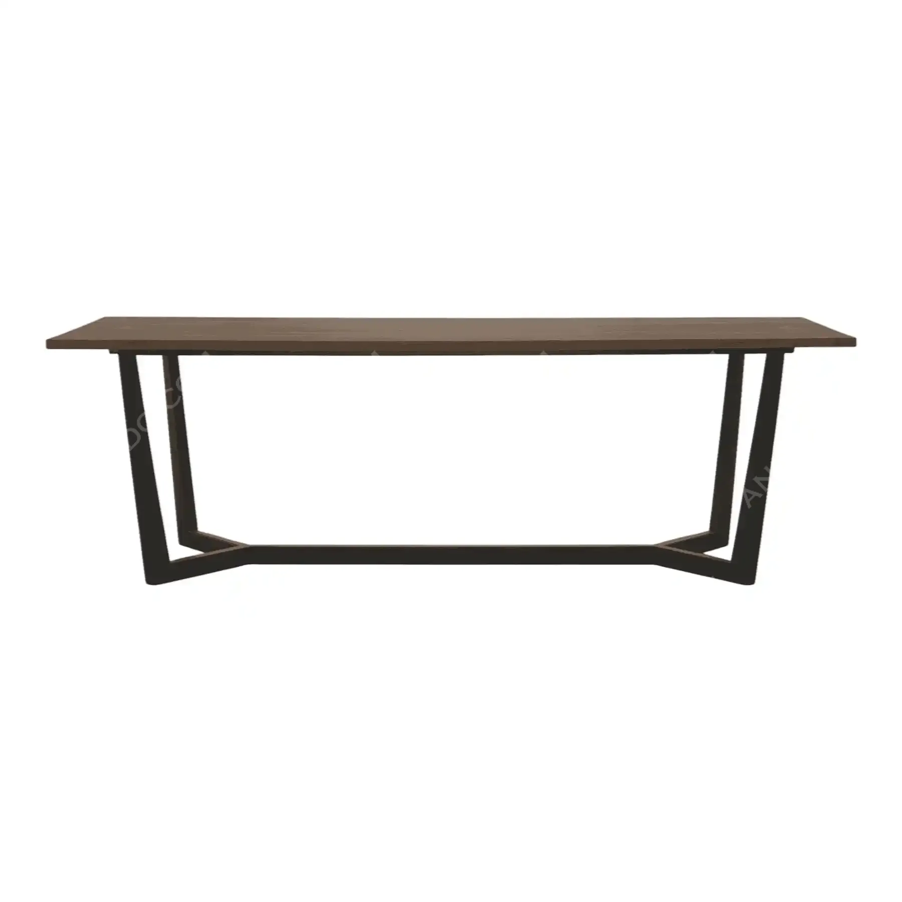 Modern wooden table with metal legs