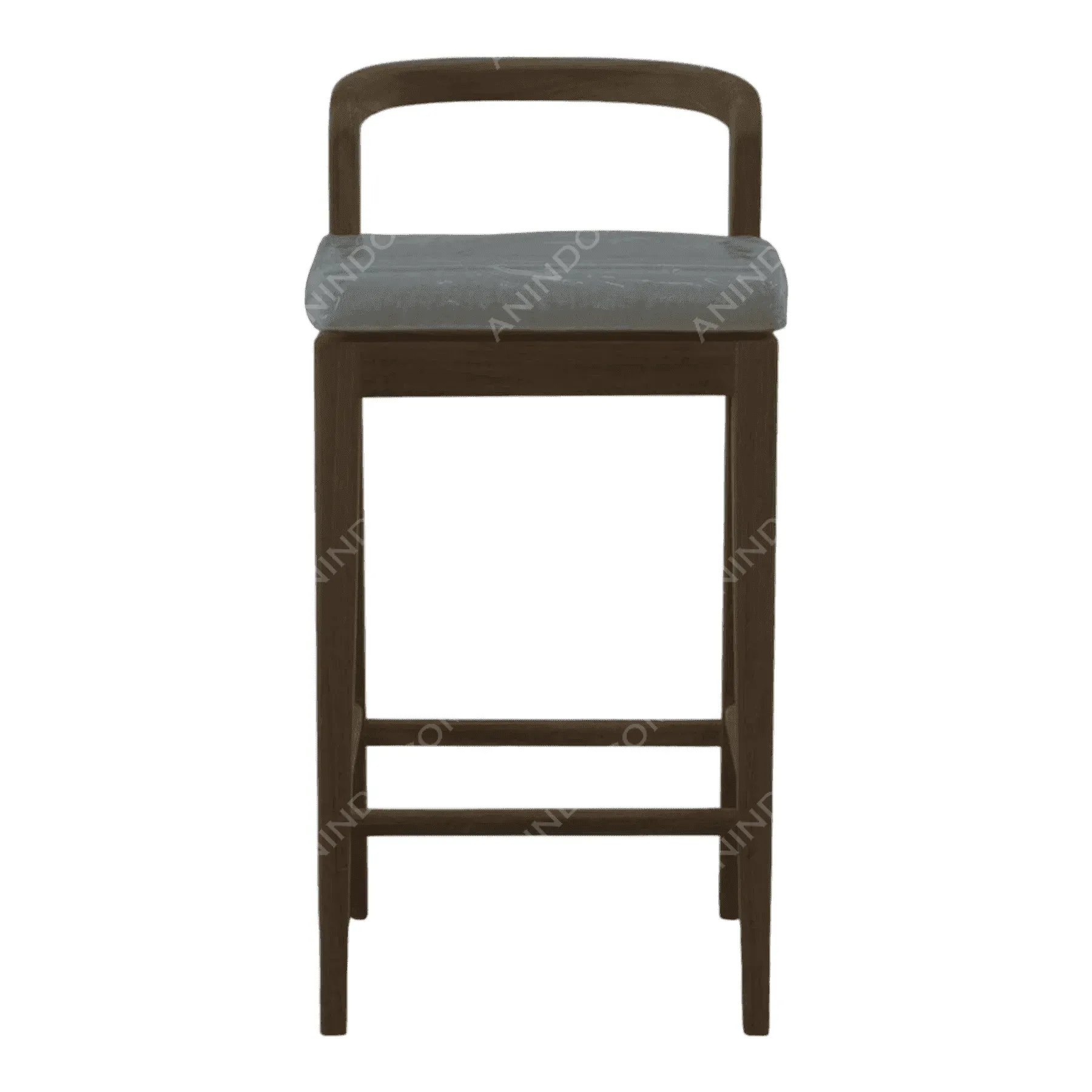 Wooden bar stool with cushioned seat
