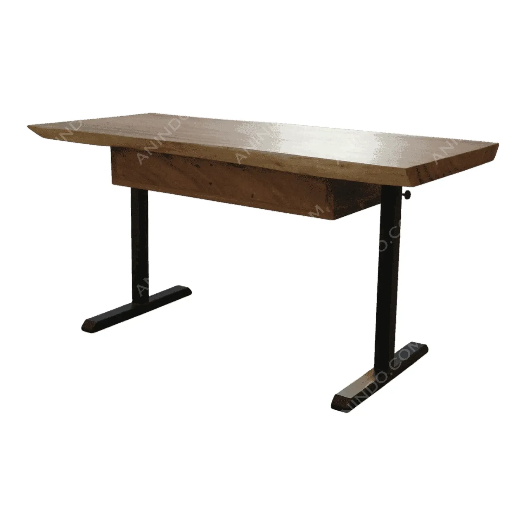 Modern wooden desk with metal legs