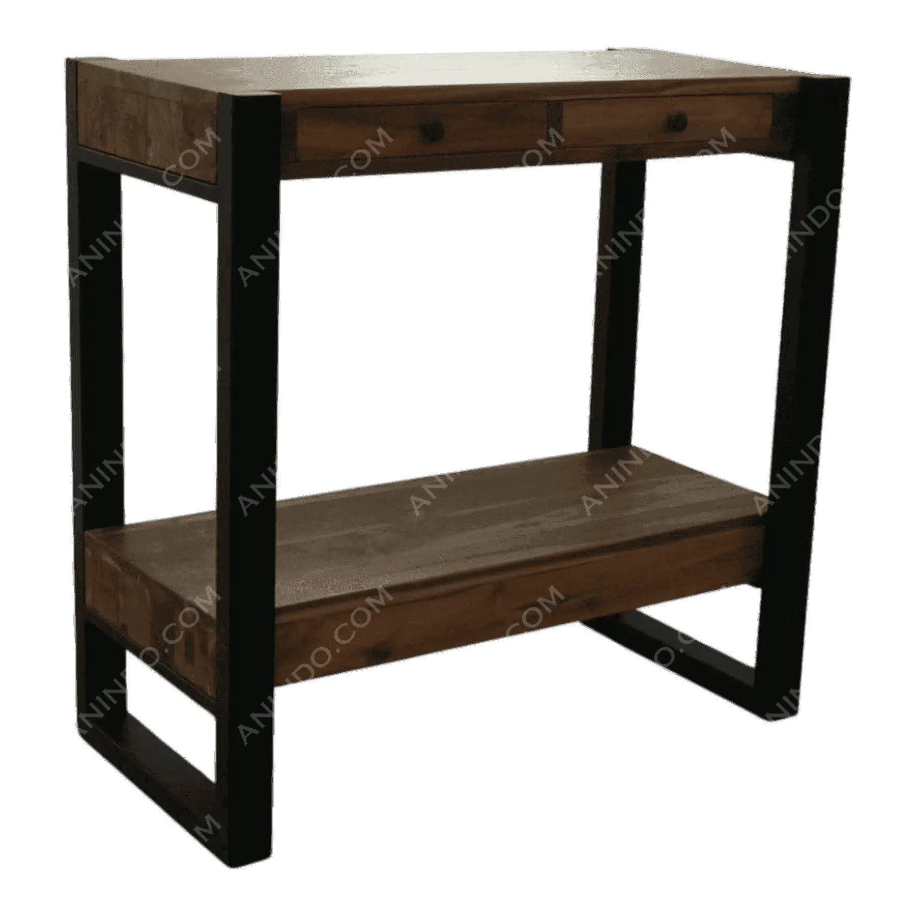 Modern wooden console table with shelf and drawers