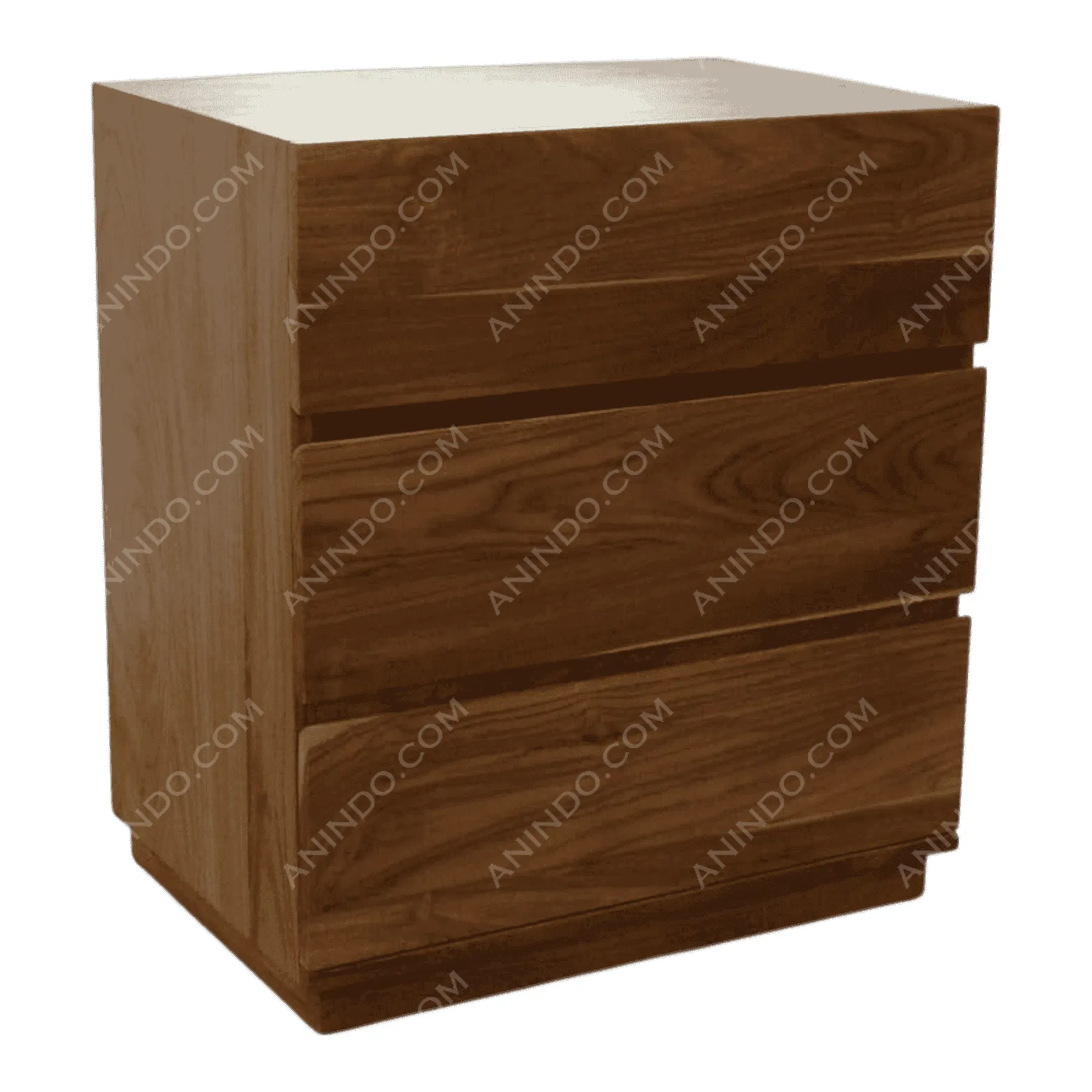 Modern wooden three-drawer dresser