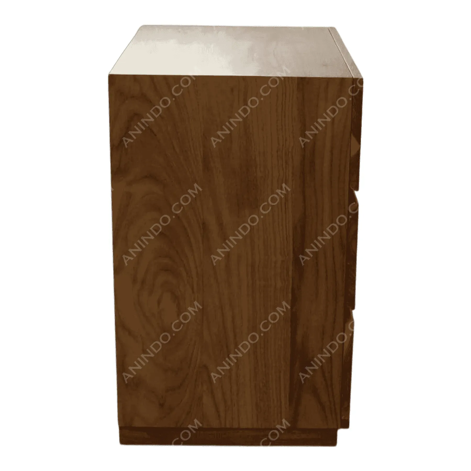 Wooden nightstand with three drawers