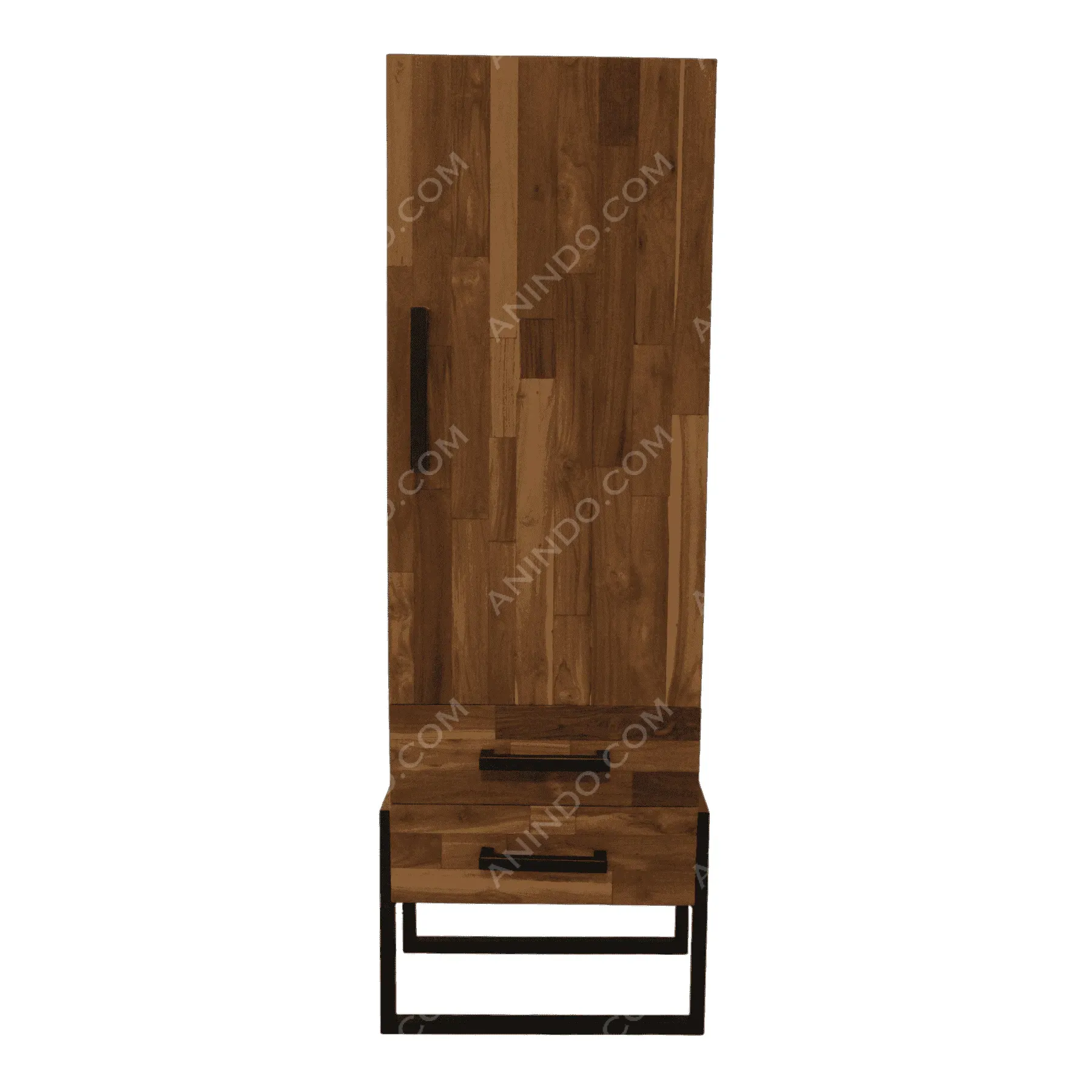 Modern wooden cabinet with metal handles