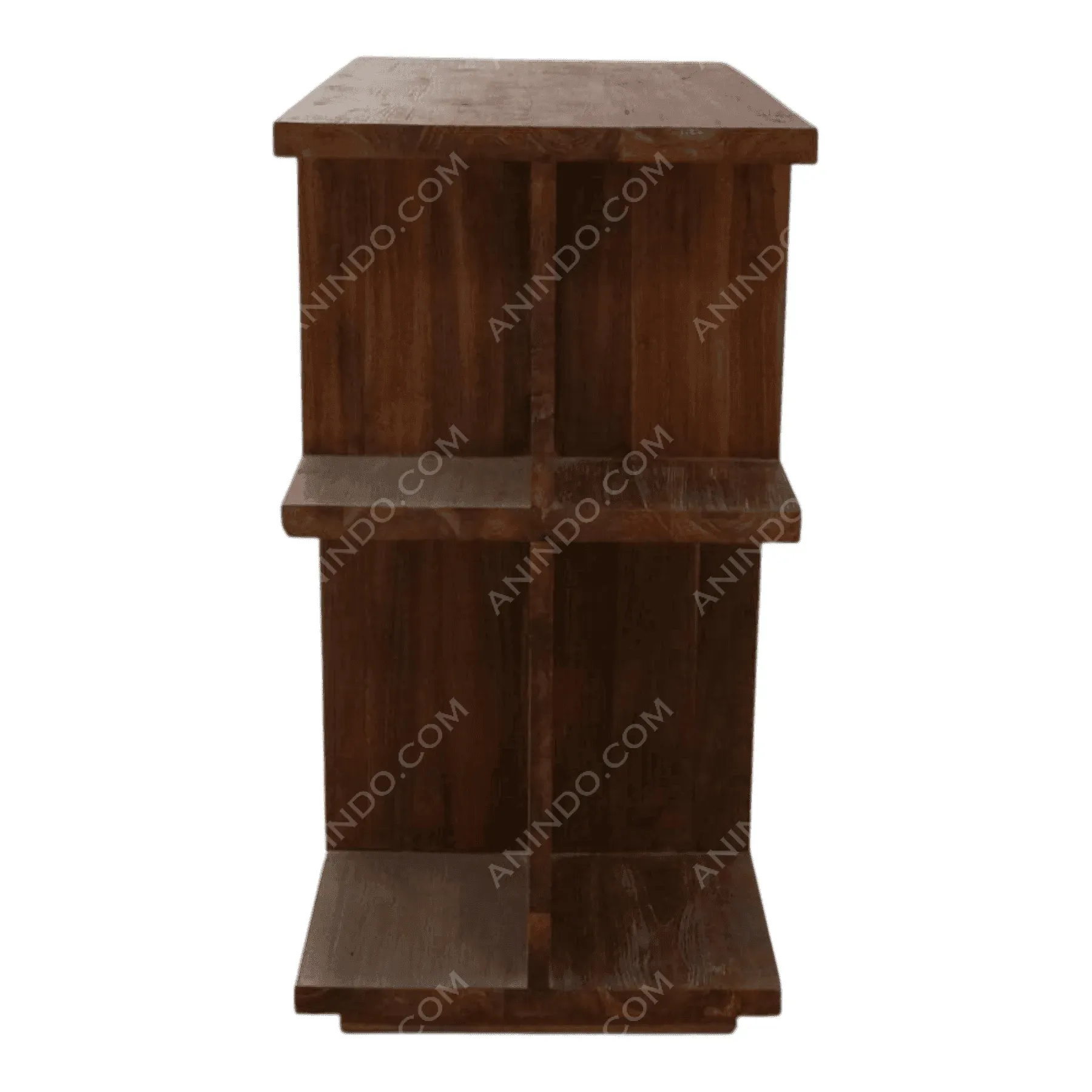 Wooden bookshelf with multiple shelves