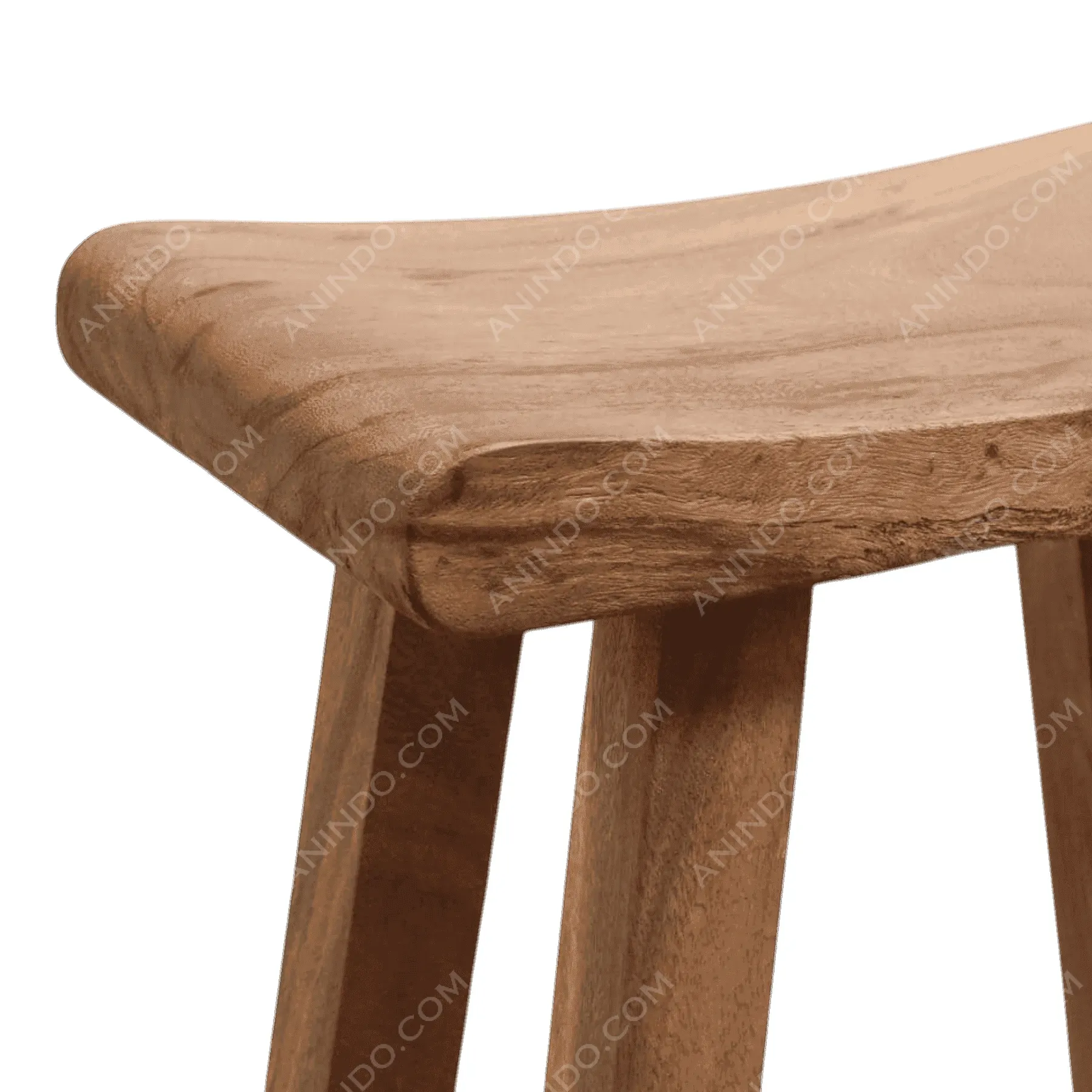 Close-up of wooden stool seat