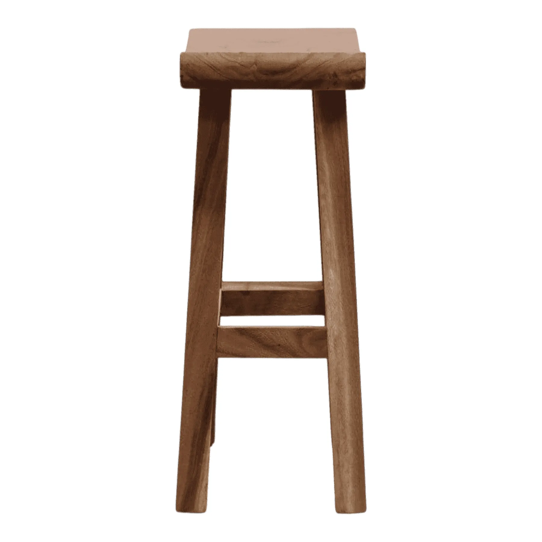 Simple wooden bar stool with square seat