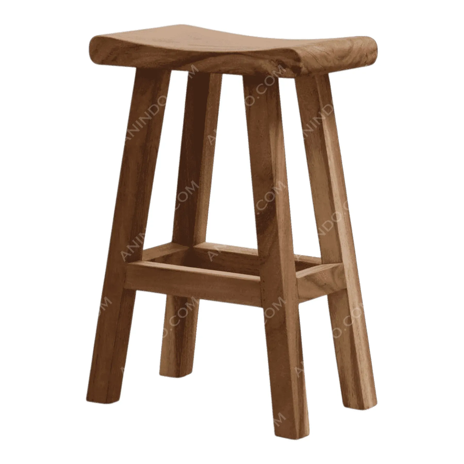 Wooden bar stool with four legs