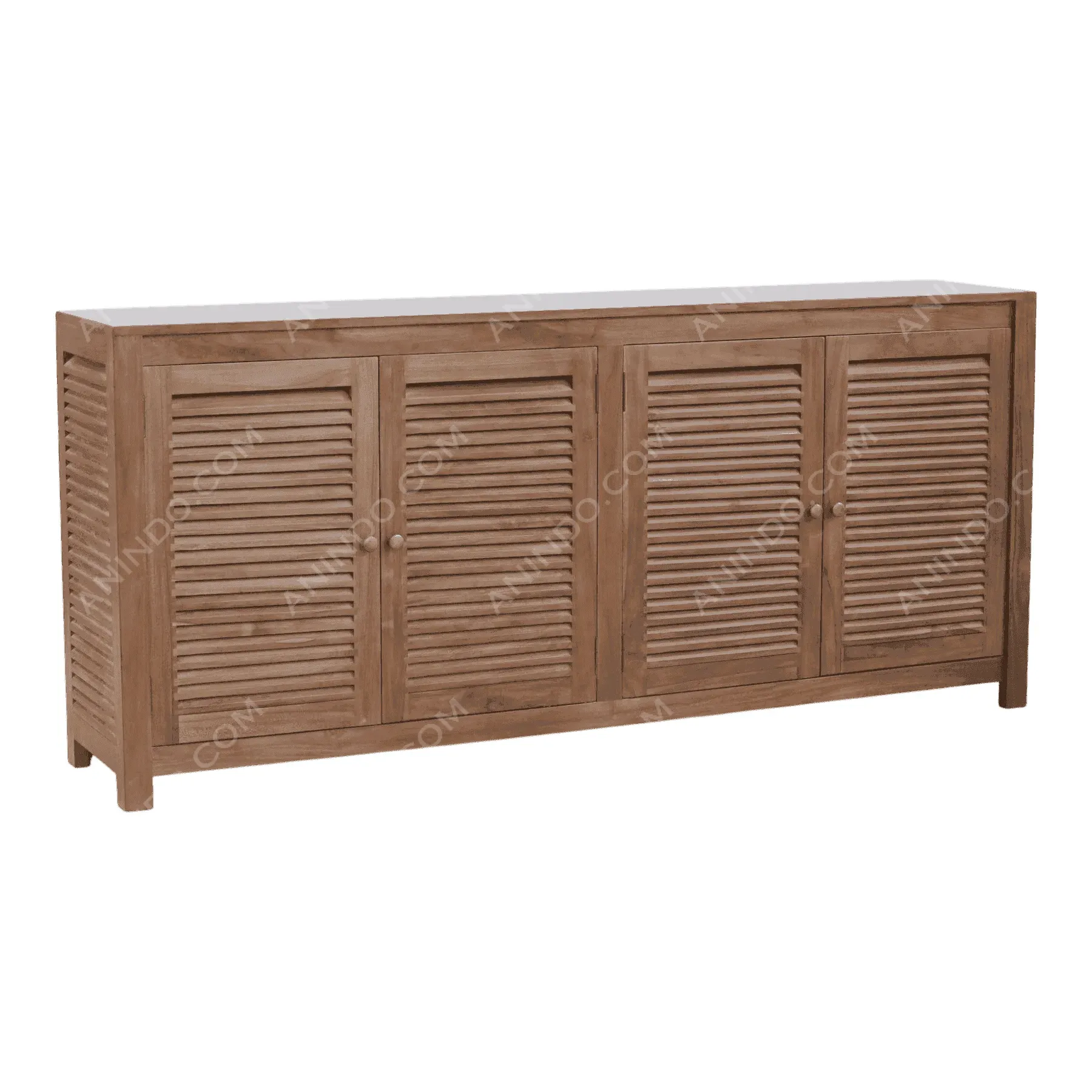 Wooden sideboard with four louvered doors