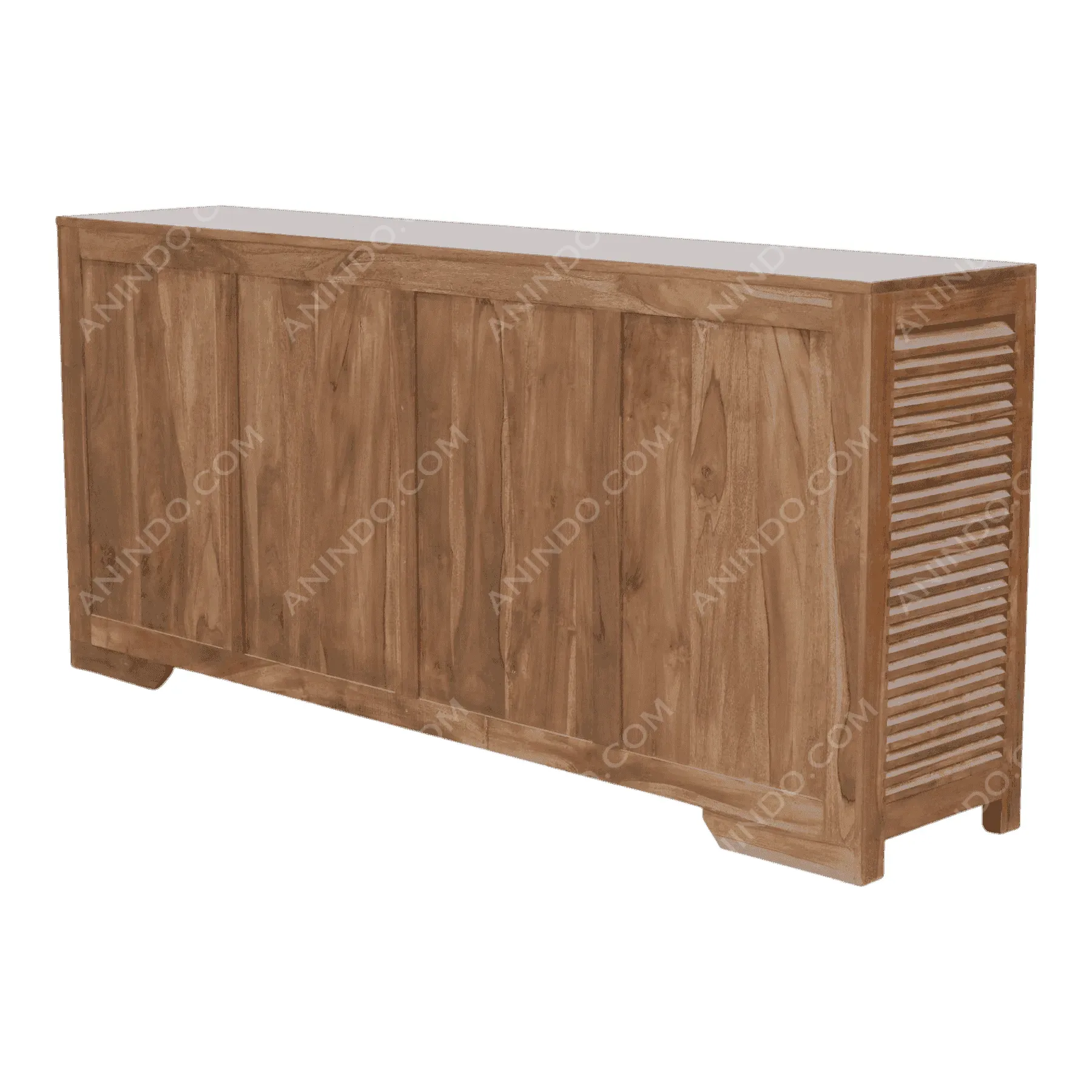 Modern wooden sideboard with slatted design