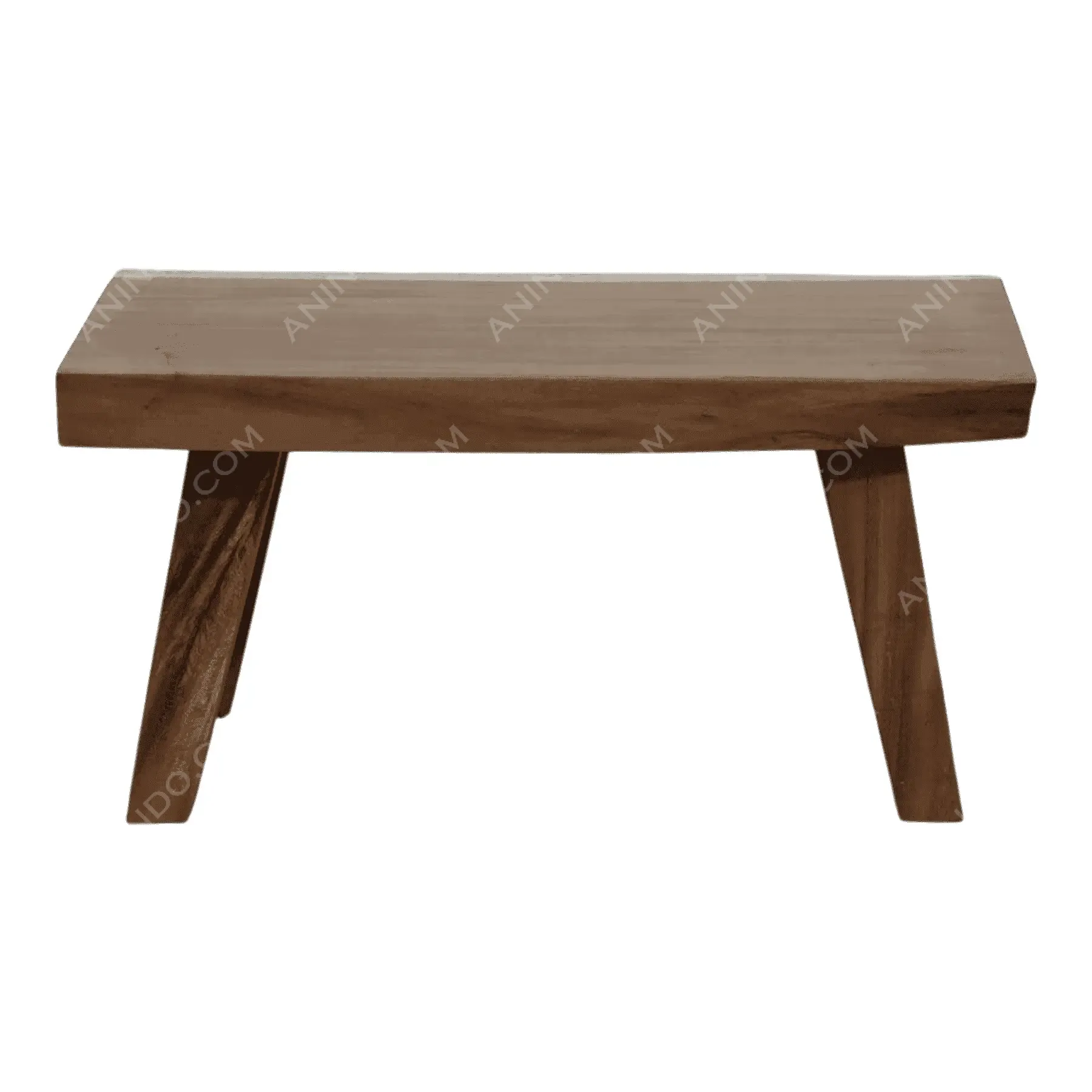 Wooden bench with angled legs