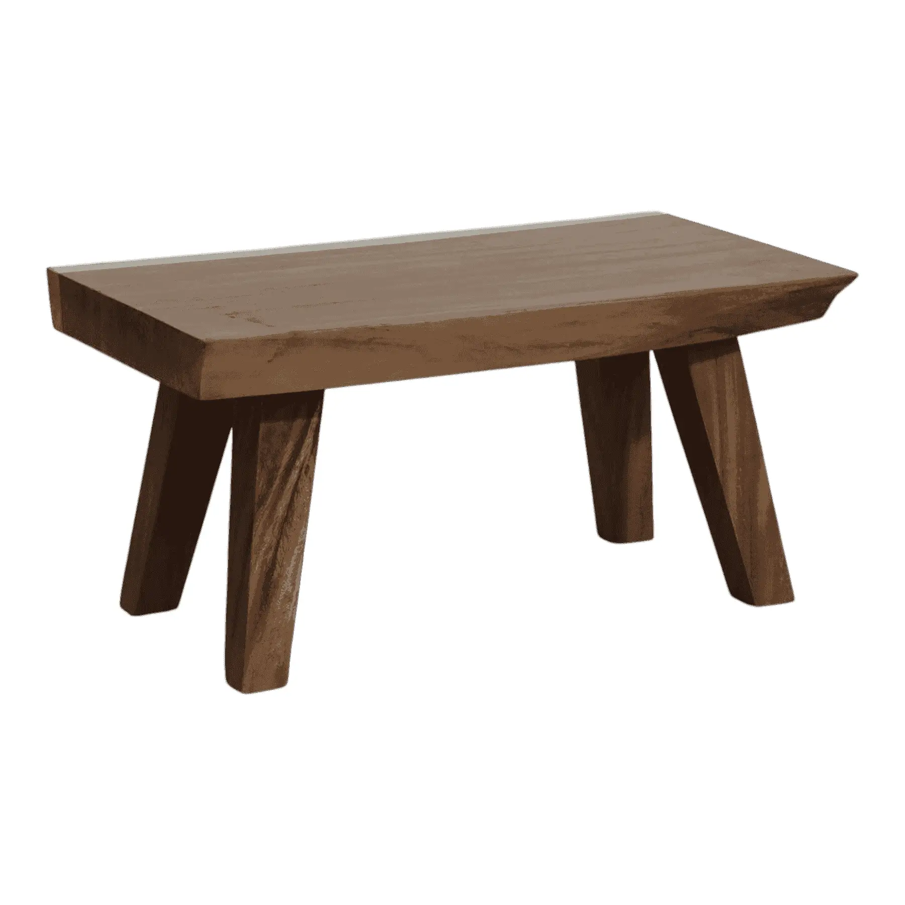 Modern wooden coffee table with angled legs