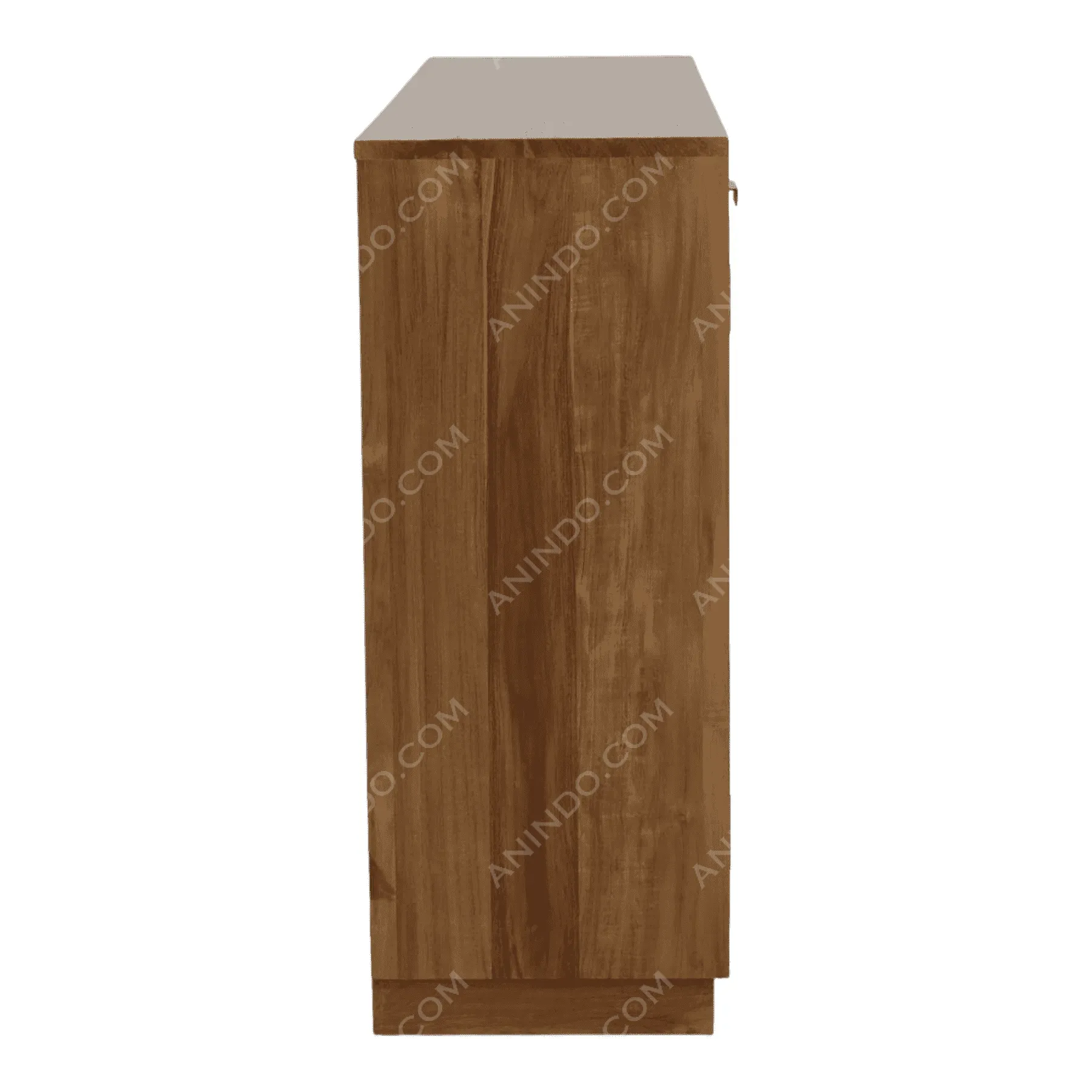 Side view of wooden cabinet