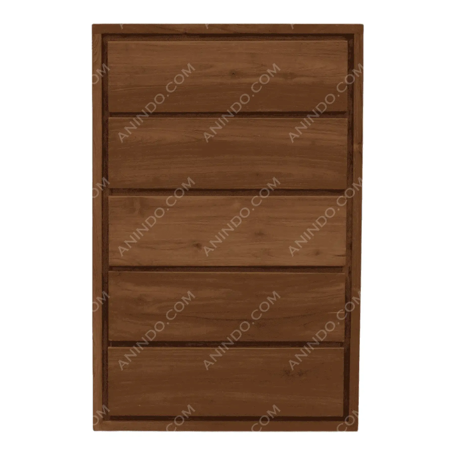 Wooden dresser with five drawers