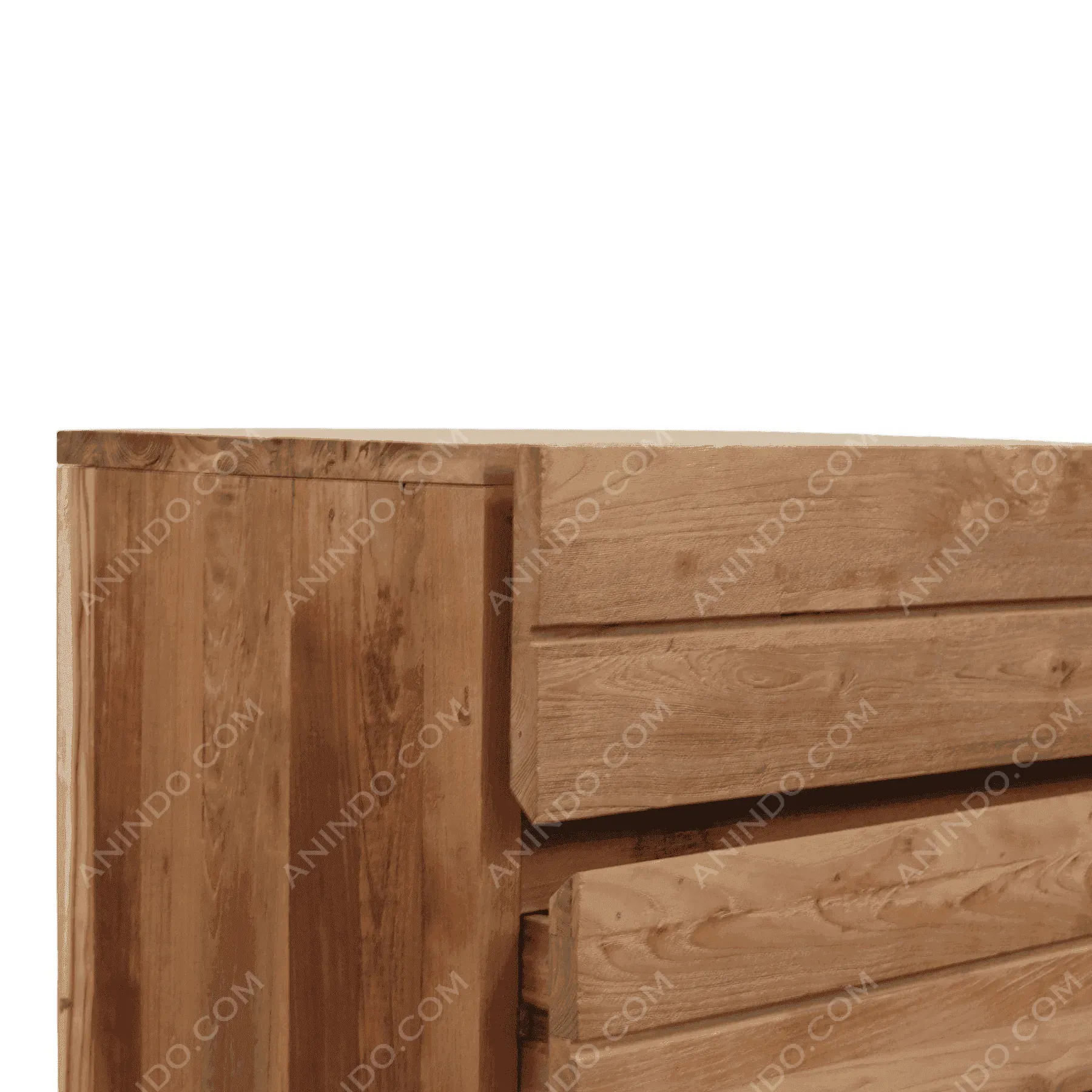 Wooden dresser with natural finish drawers
