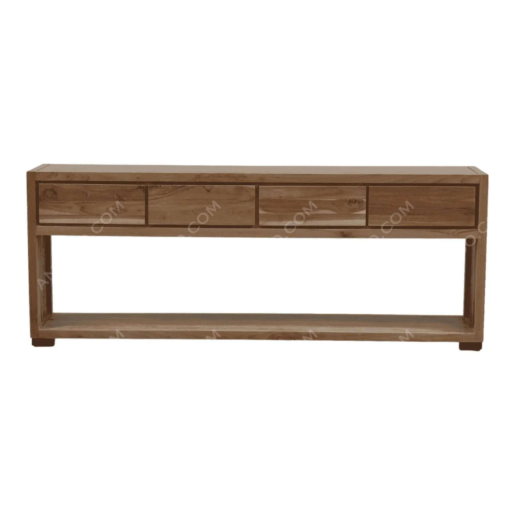 Wooden console table with four drawers