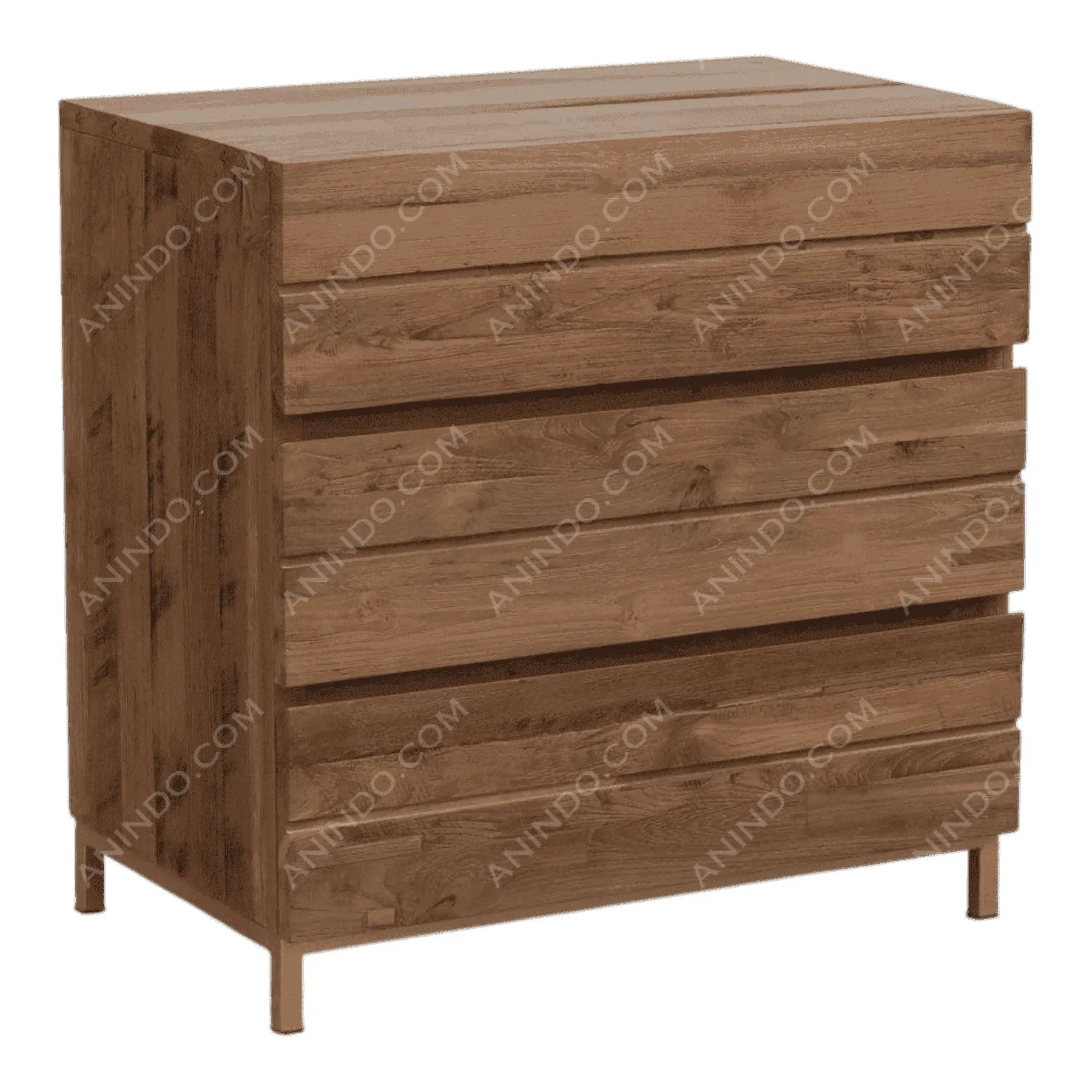 Modern wooden dresser with four drawers
