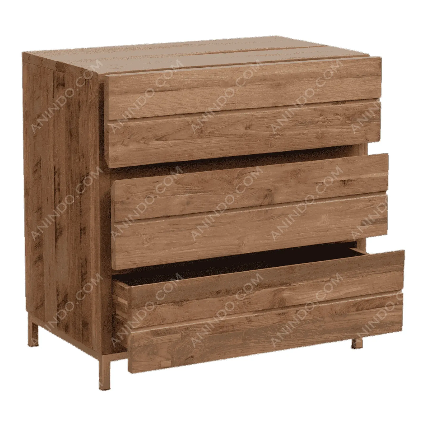 Wooden dresser with four drawers