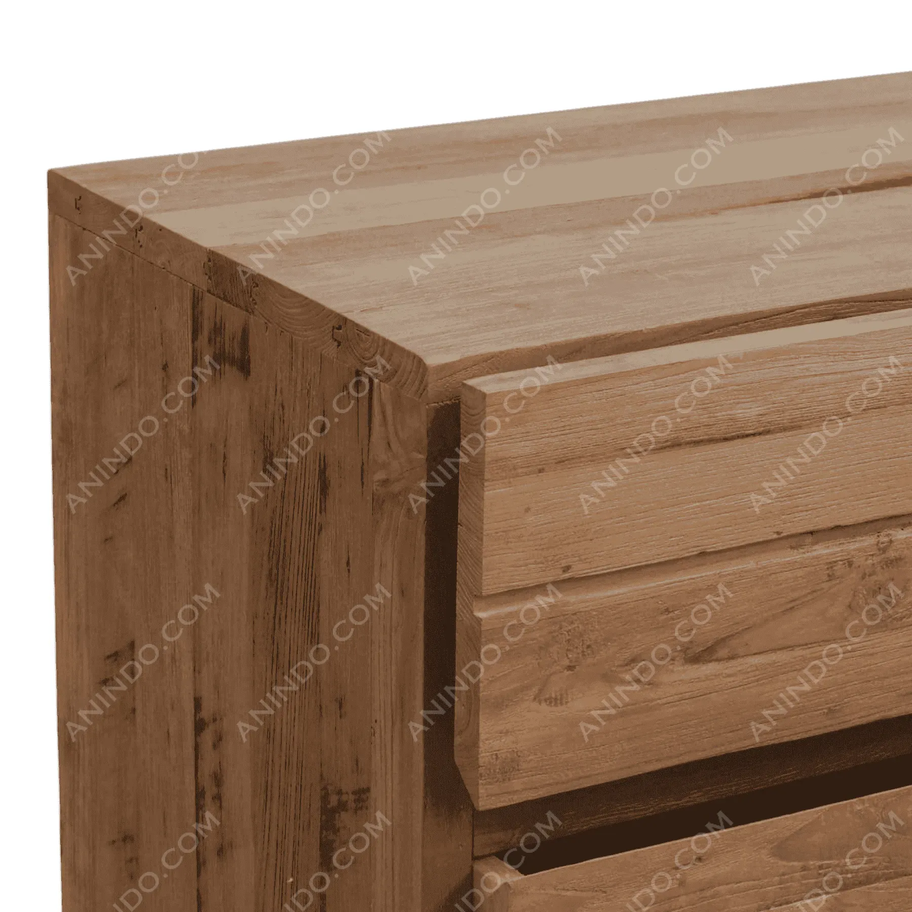 Wooden dresser with natural rustic finish