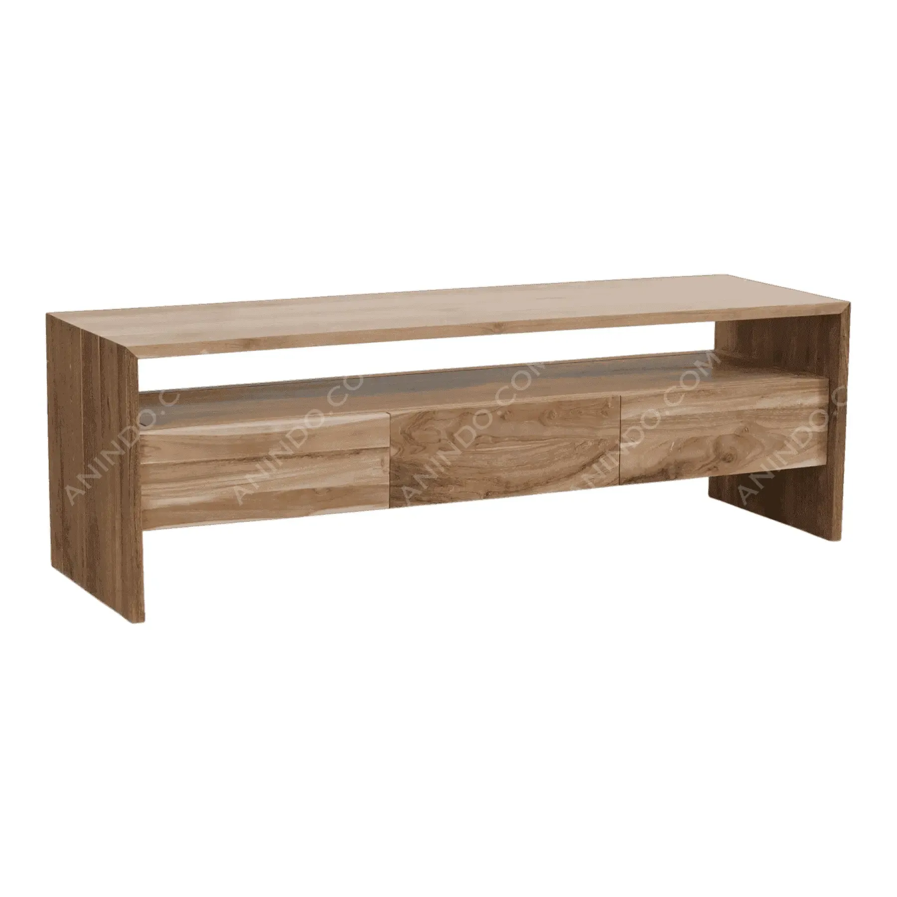 Modern wooden TV stand with drawers