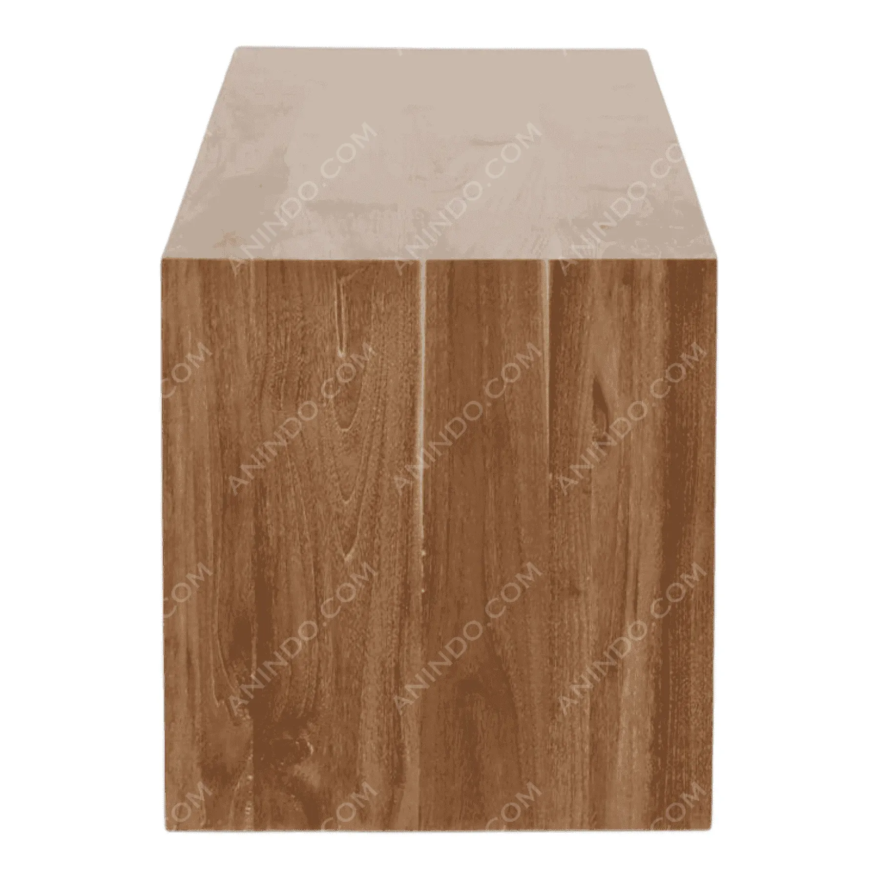 Rectangular wooden side table with smooth finish
