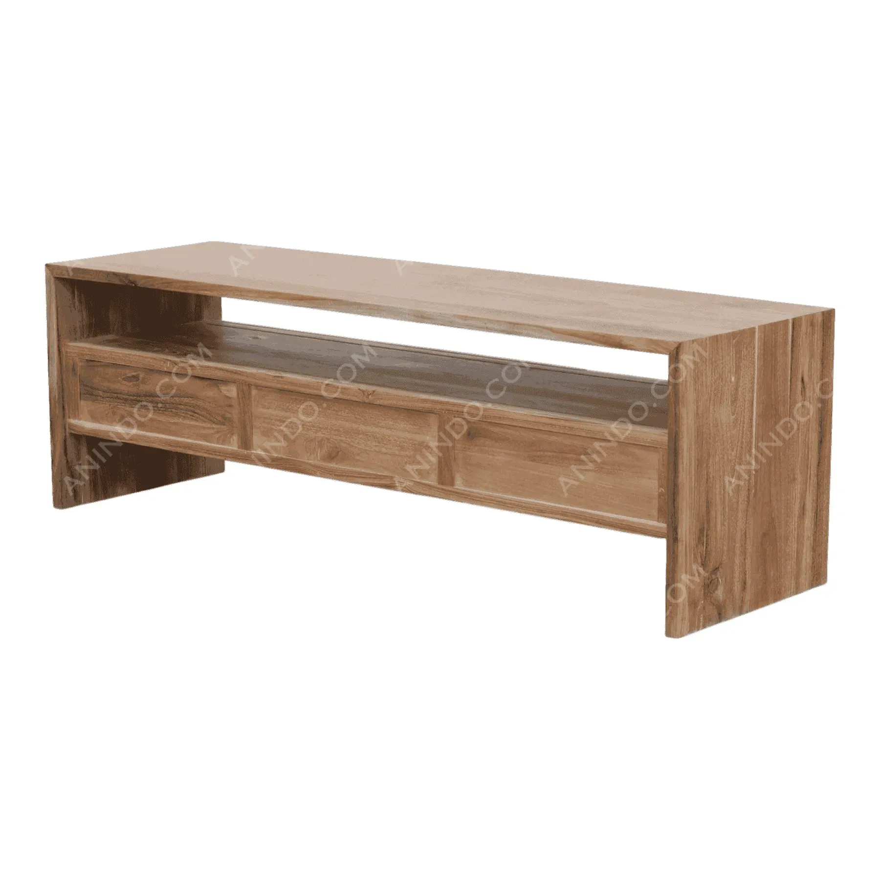Modern wooden TV stand with drawers