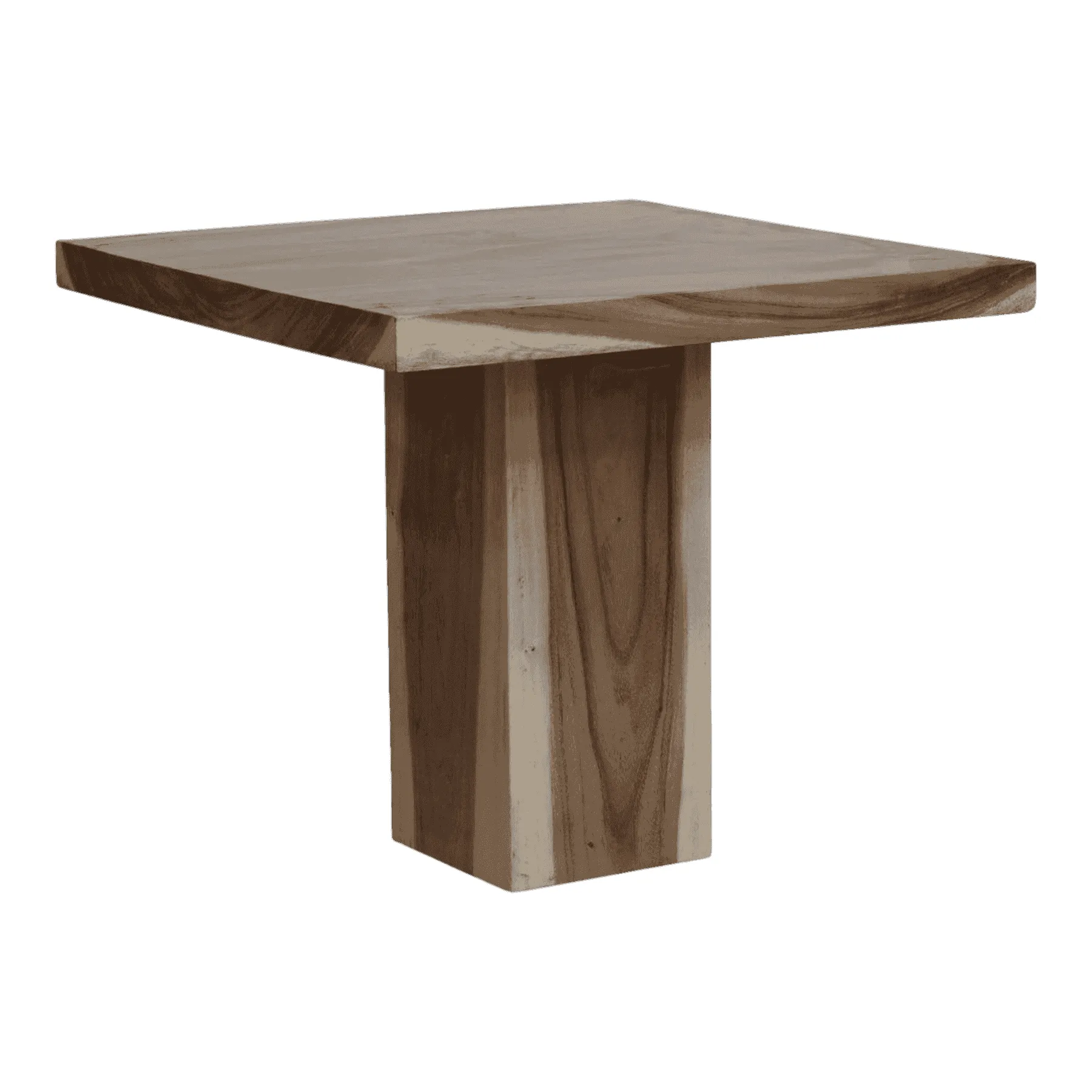 Modern square wooden table with pedestal base