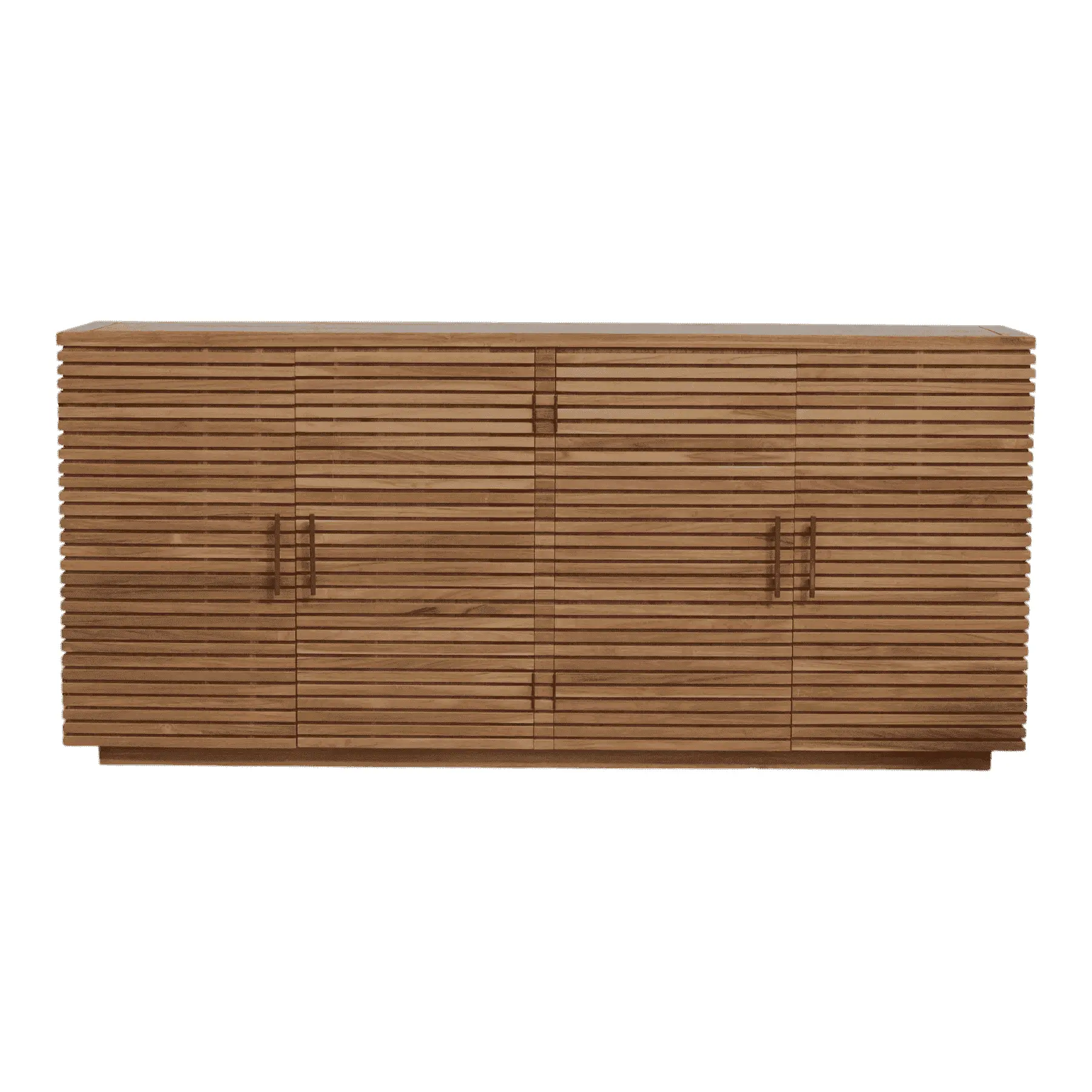 Modern wooden sideboard with slatted doors
