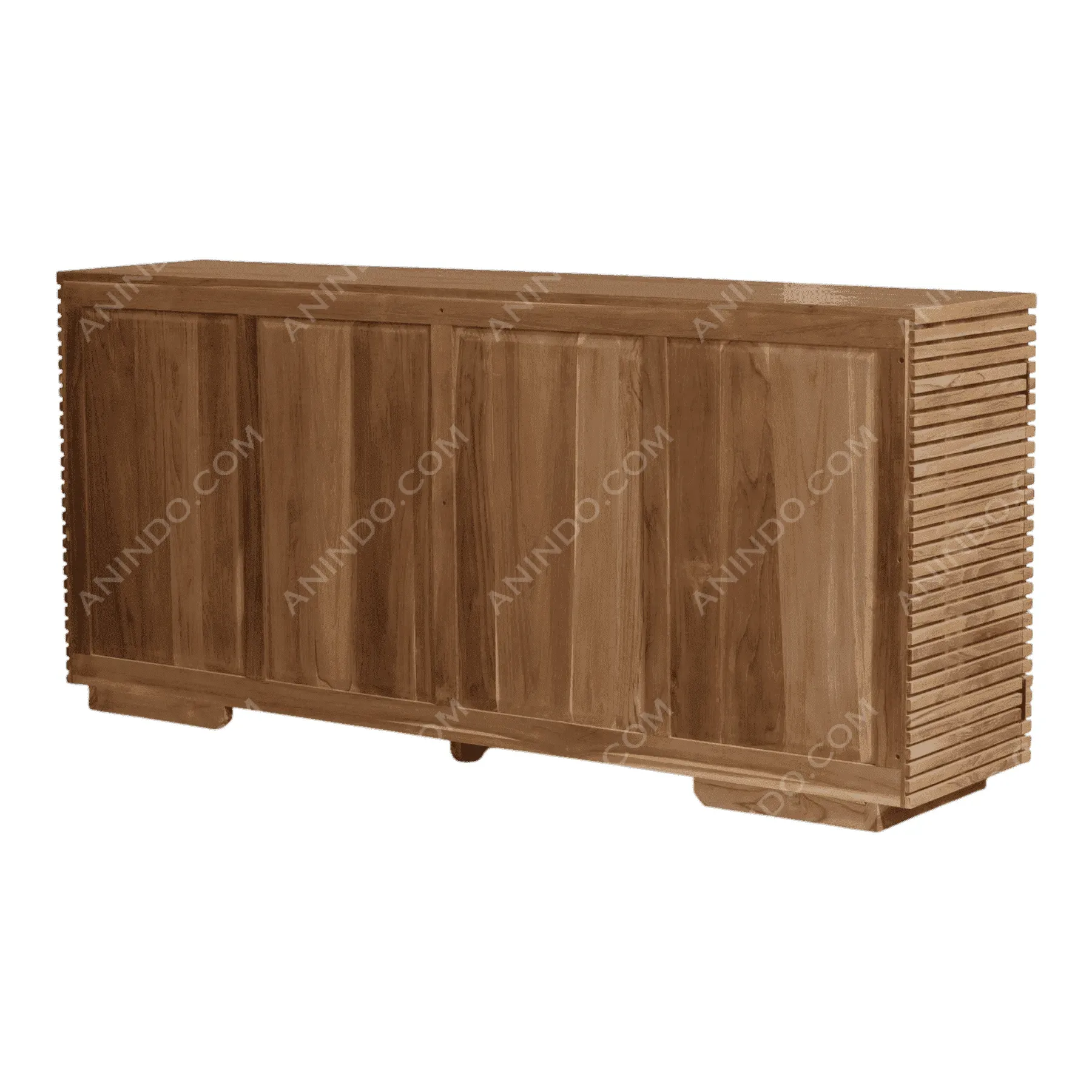 Modern wooden sideboard with slatted design