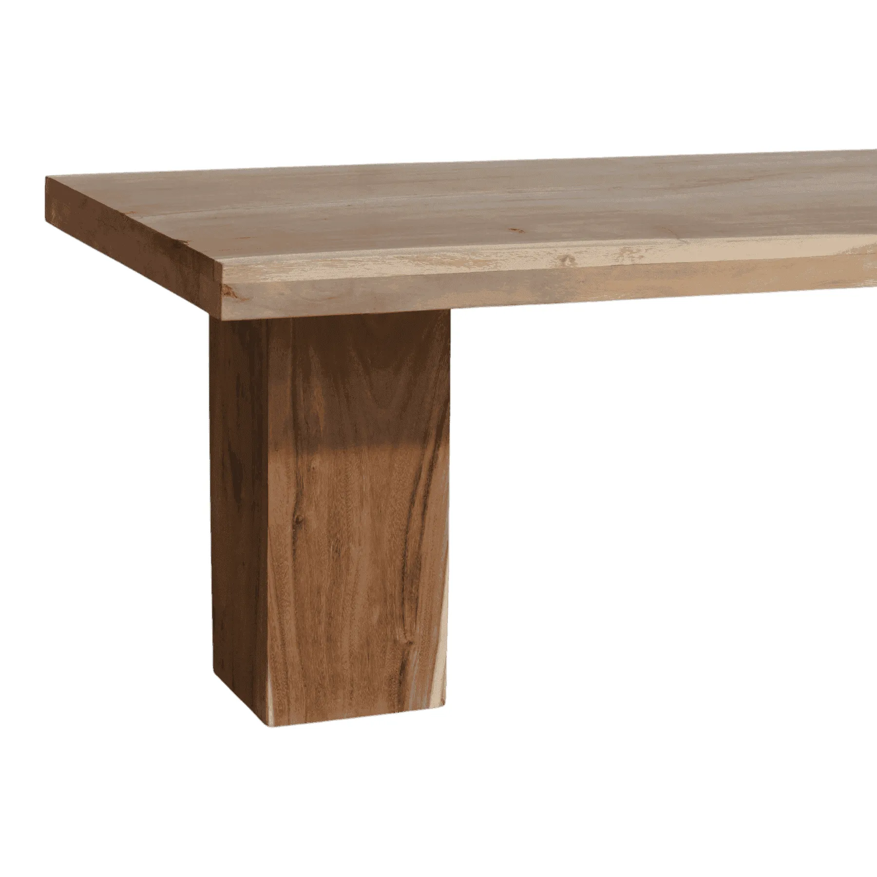 Modern wooden table corner close-up