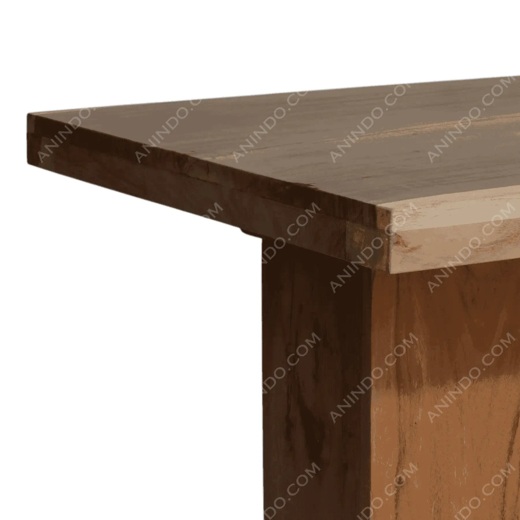Close-up of wooden table corner
