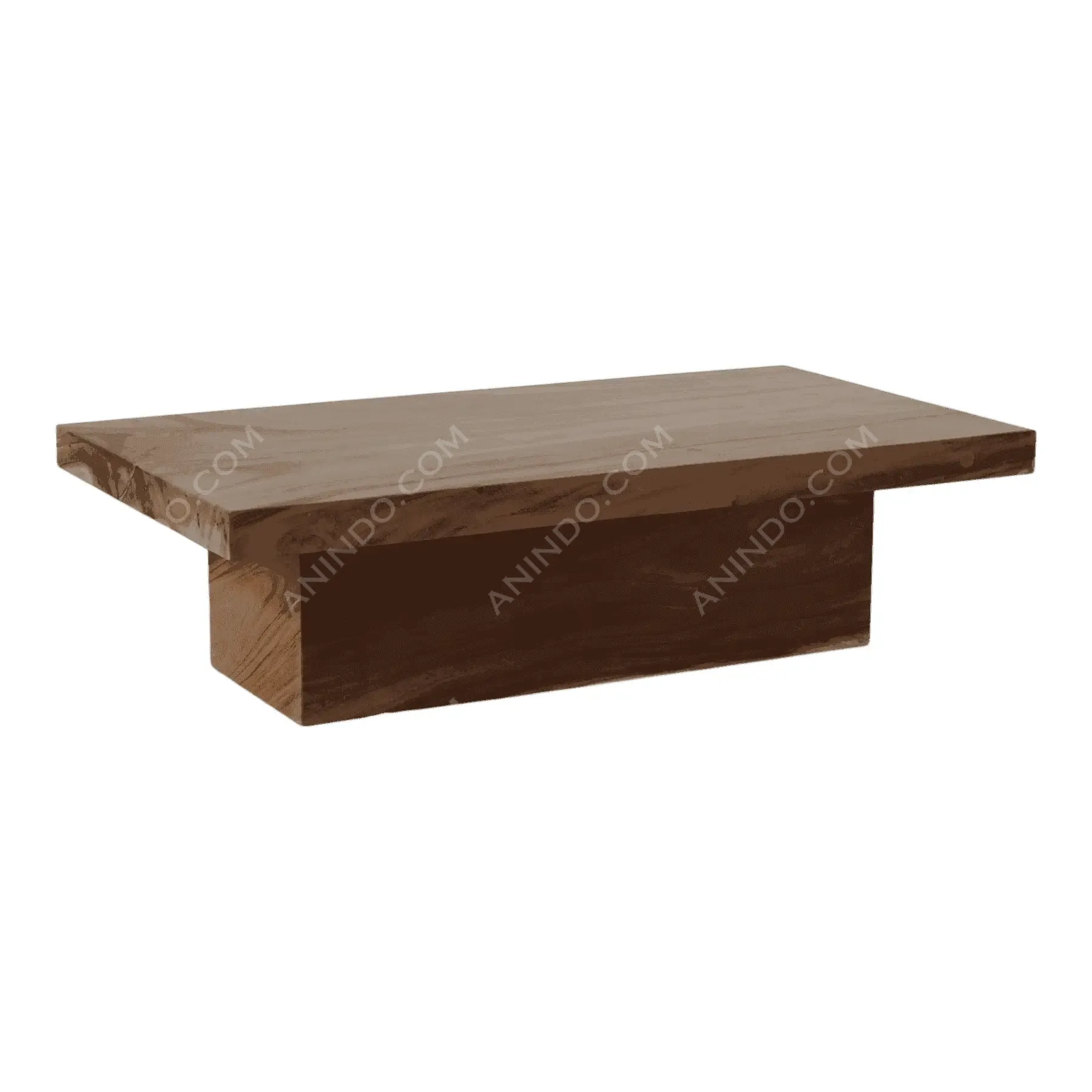 Modern rectangular wooden coffee table