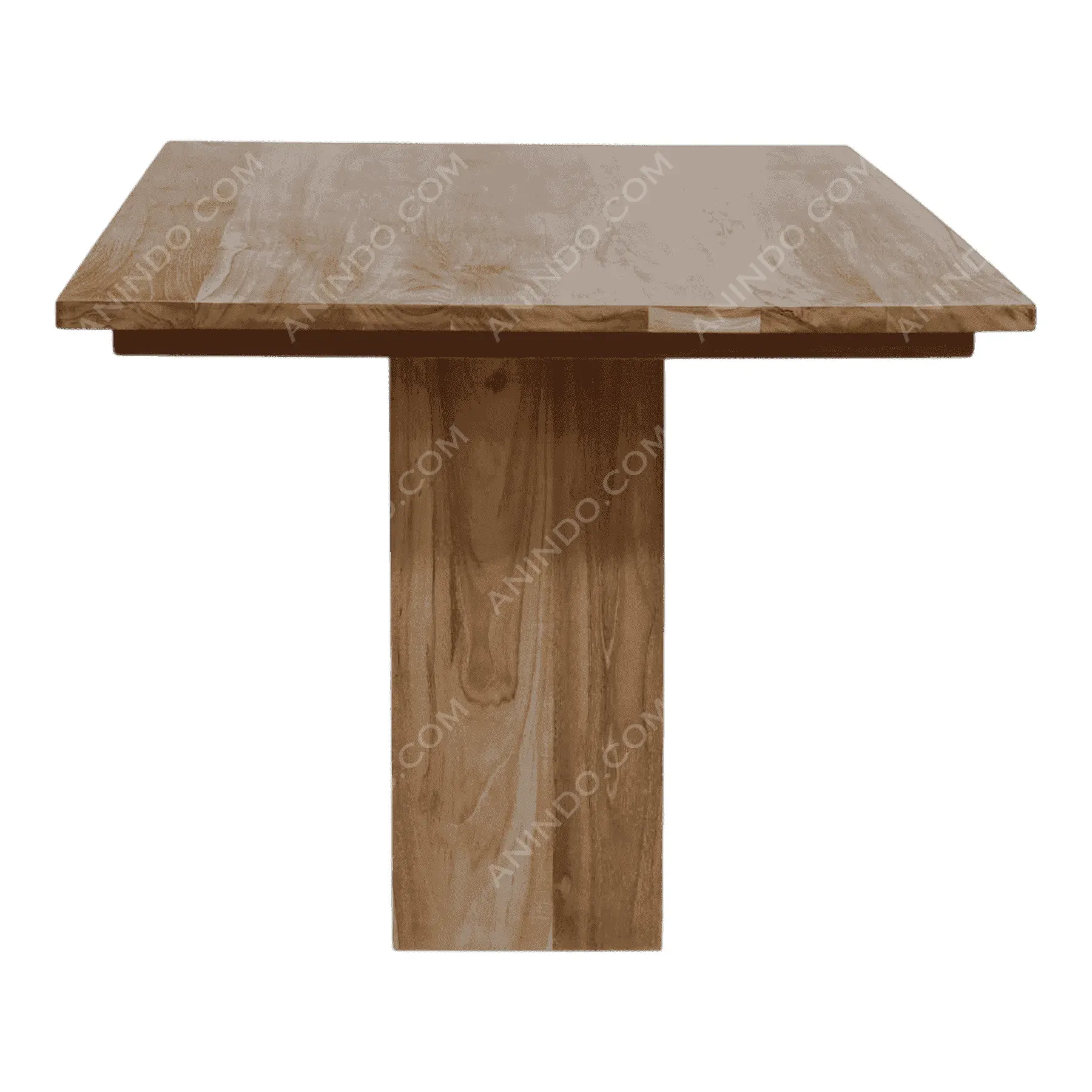 Modern wooden dining table with square top
