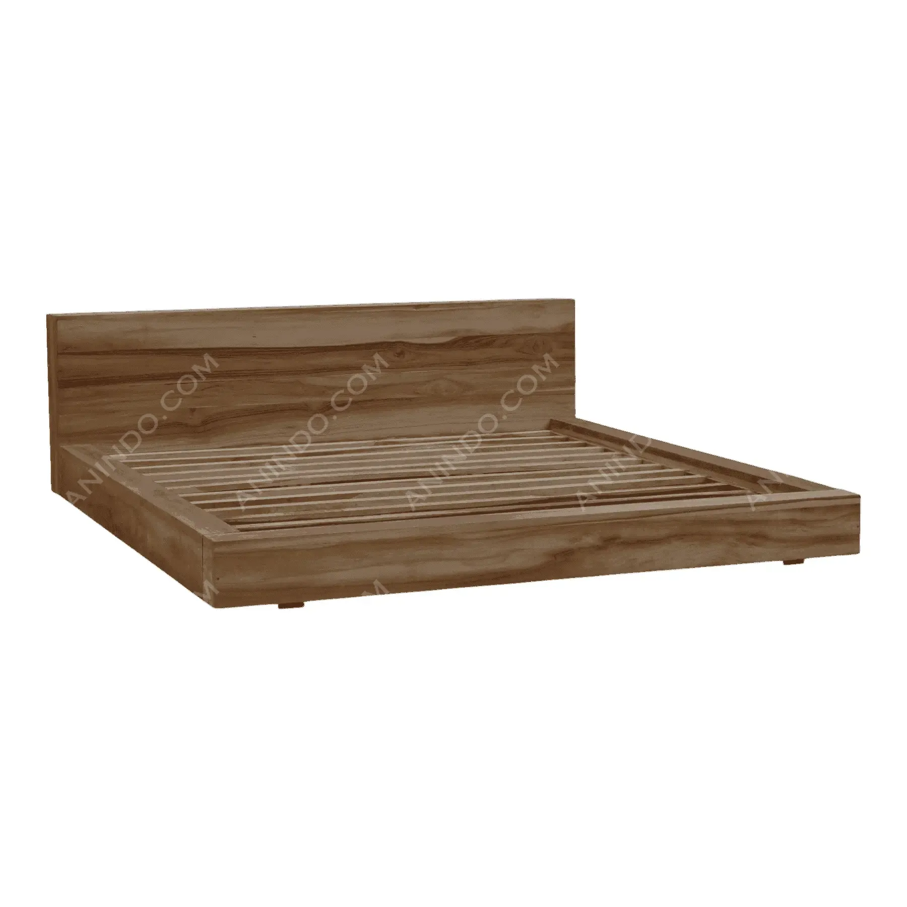 Modern wooden bed frame with headboard