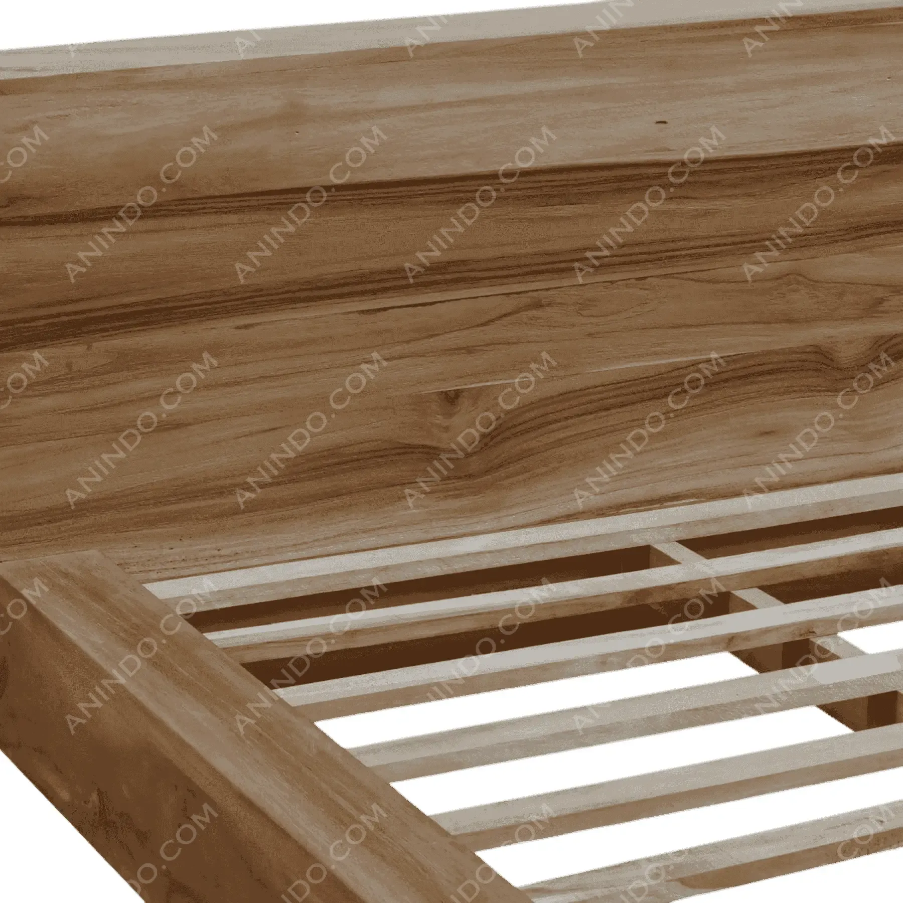 Wooden bed frame with slatted base
