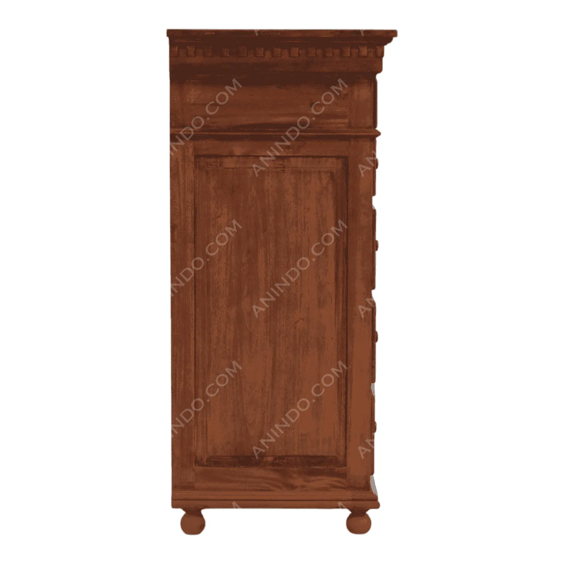 Tall wooden dresser with multiple drawers