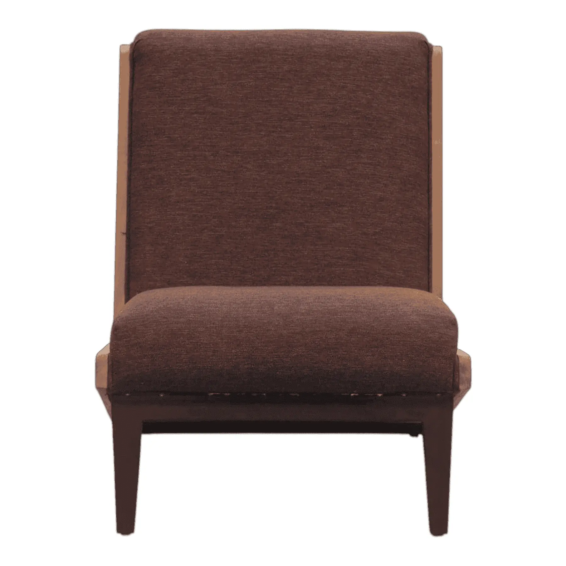 Modern brown upholstered wooden accent chair