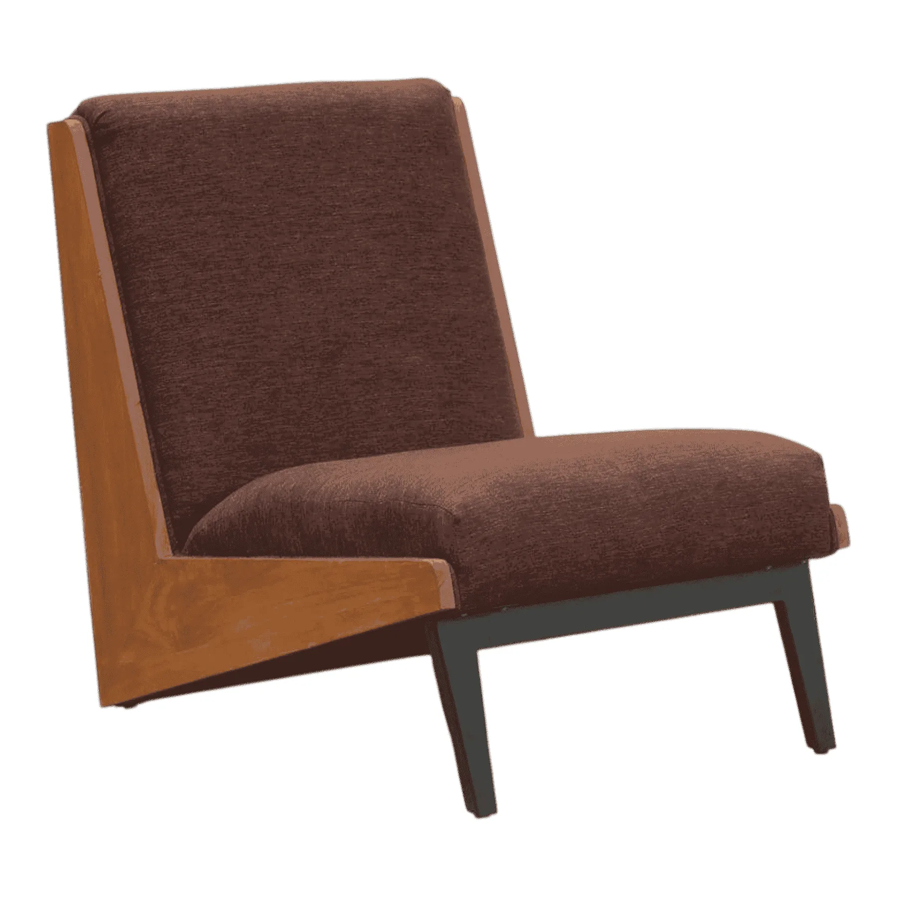 Modern brown wooden lounge chair