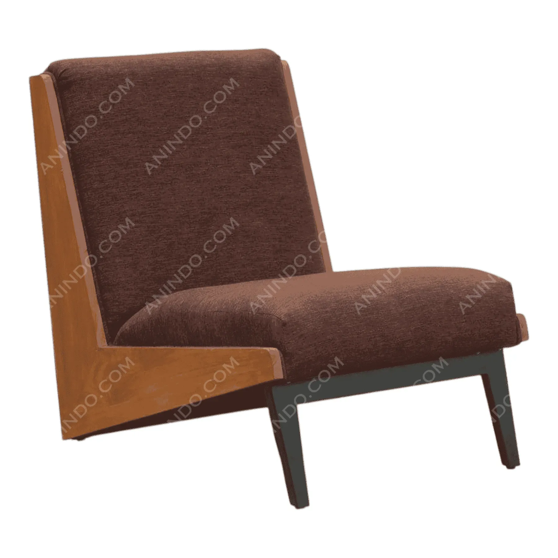 Modern brown wooden lounge chair