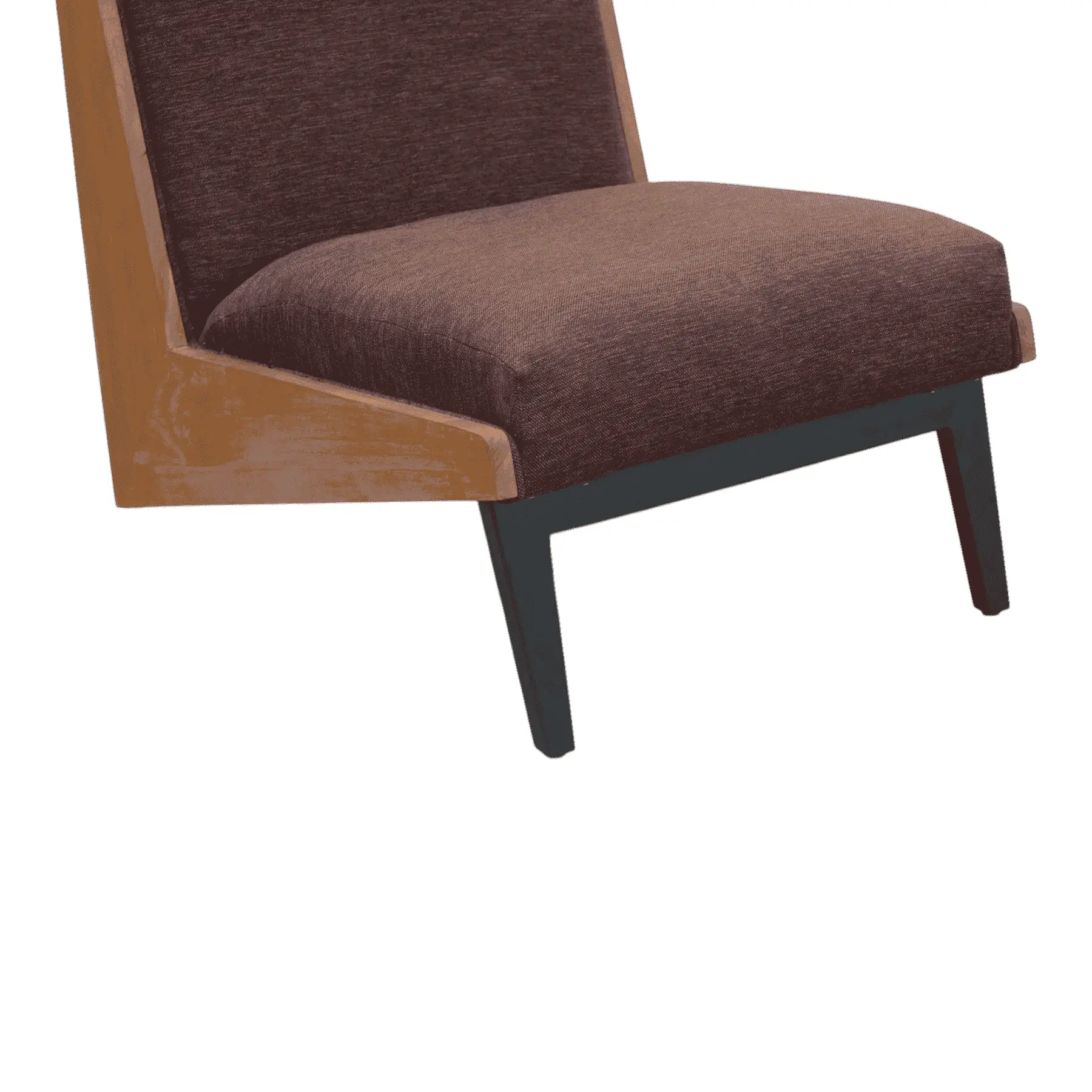 Modern brown cushioned wooden chair