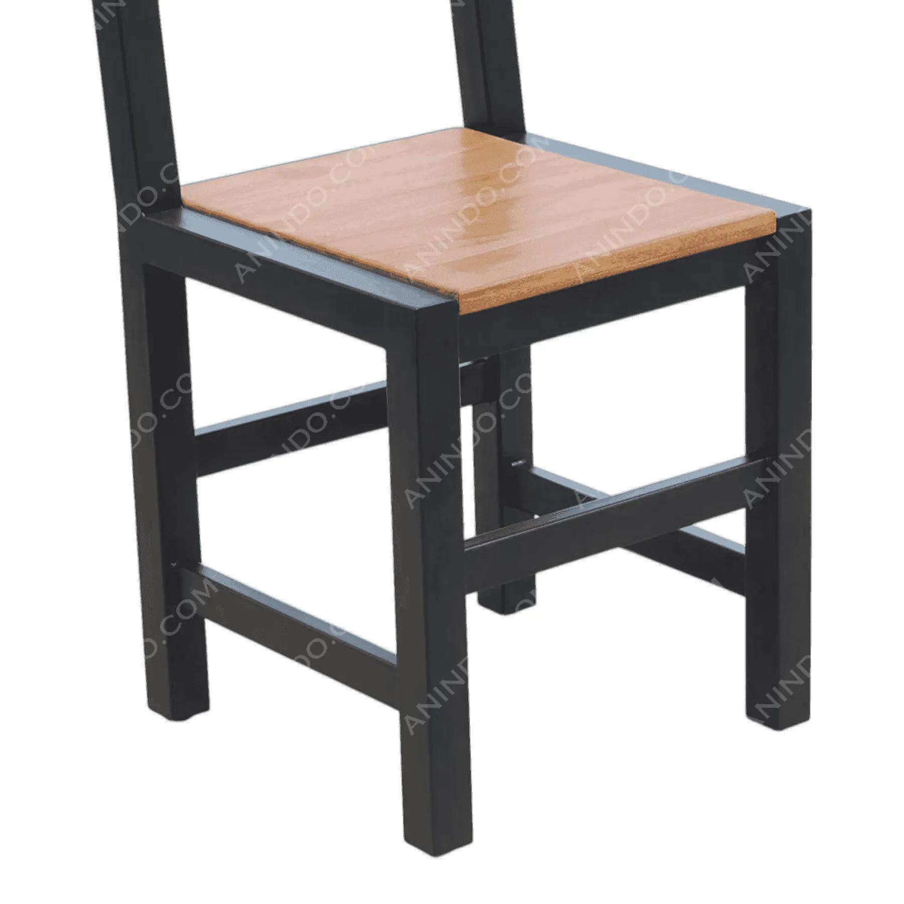 Wood seat metal frame chair