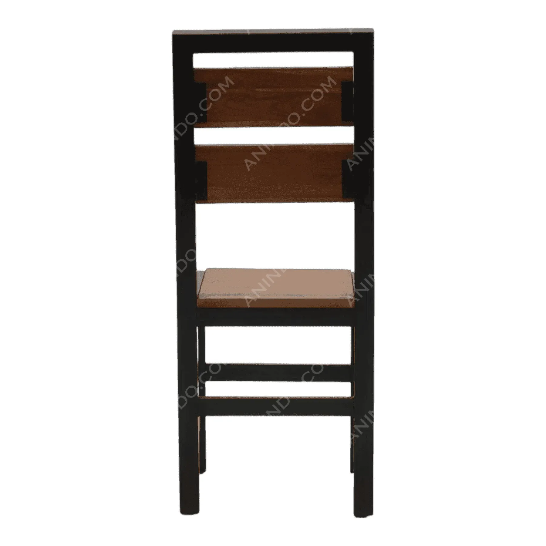 Modern wooden chair with black frame